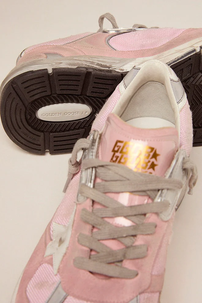 Men | Dad-Star Pink Suede with White Star & Heel Tab | Pink x White - Image 5