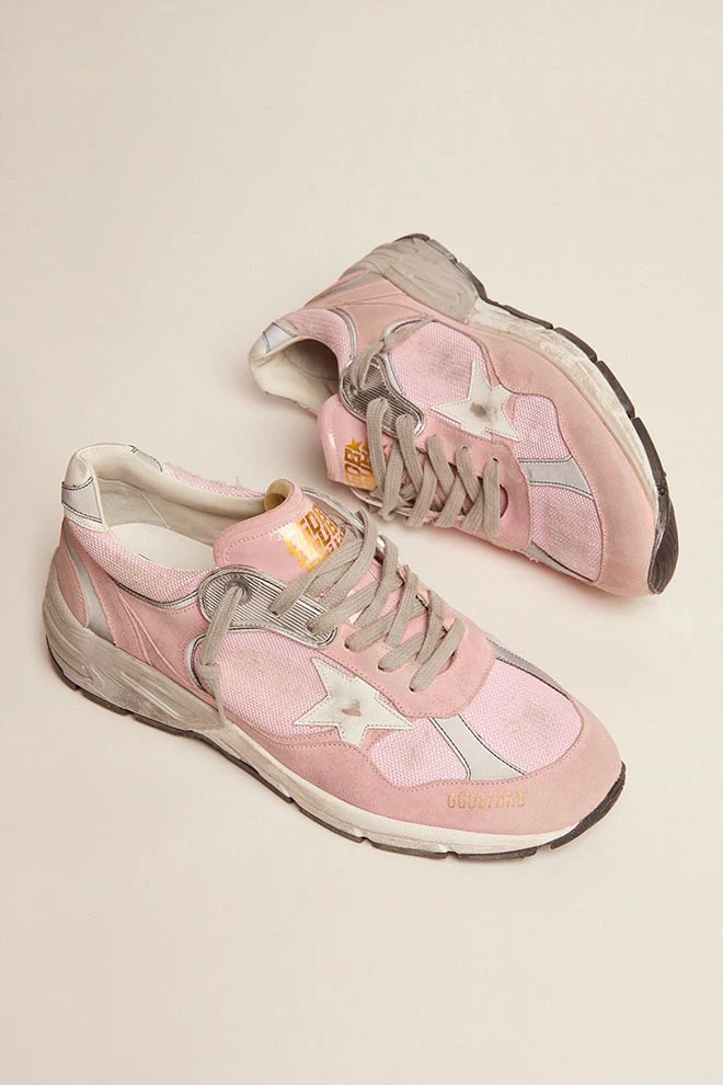 Men | Dad-Star Pink Suede with White Star & Heel Tab | Pink x White - Image 6