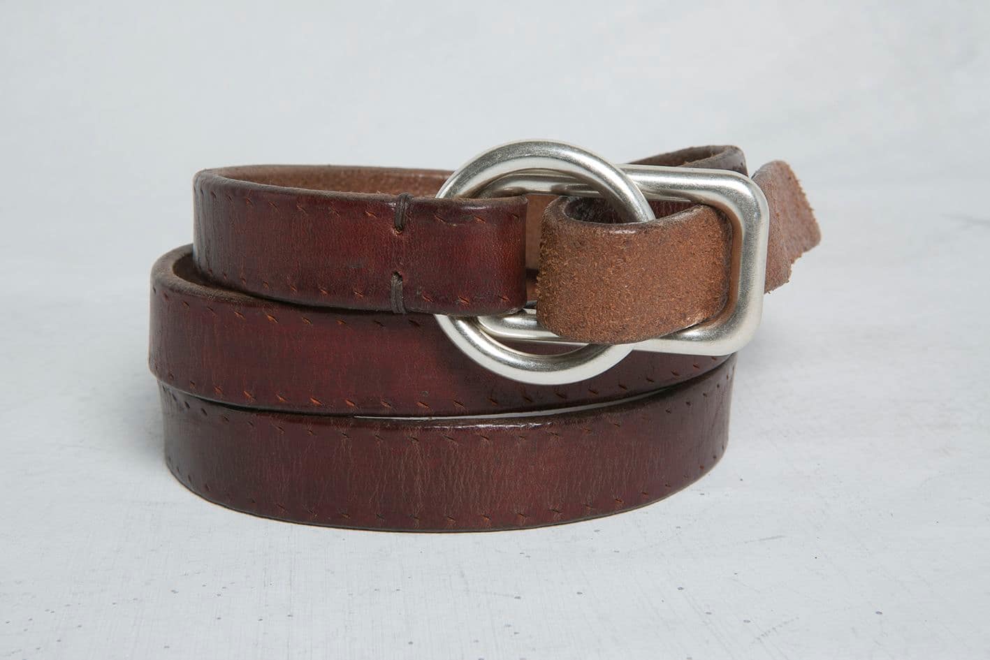 Men | Double Ring Belt with The A2 Burgundy - Image 2