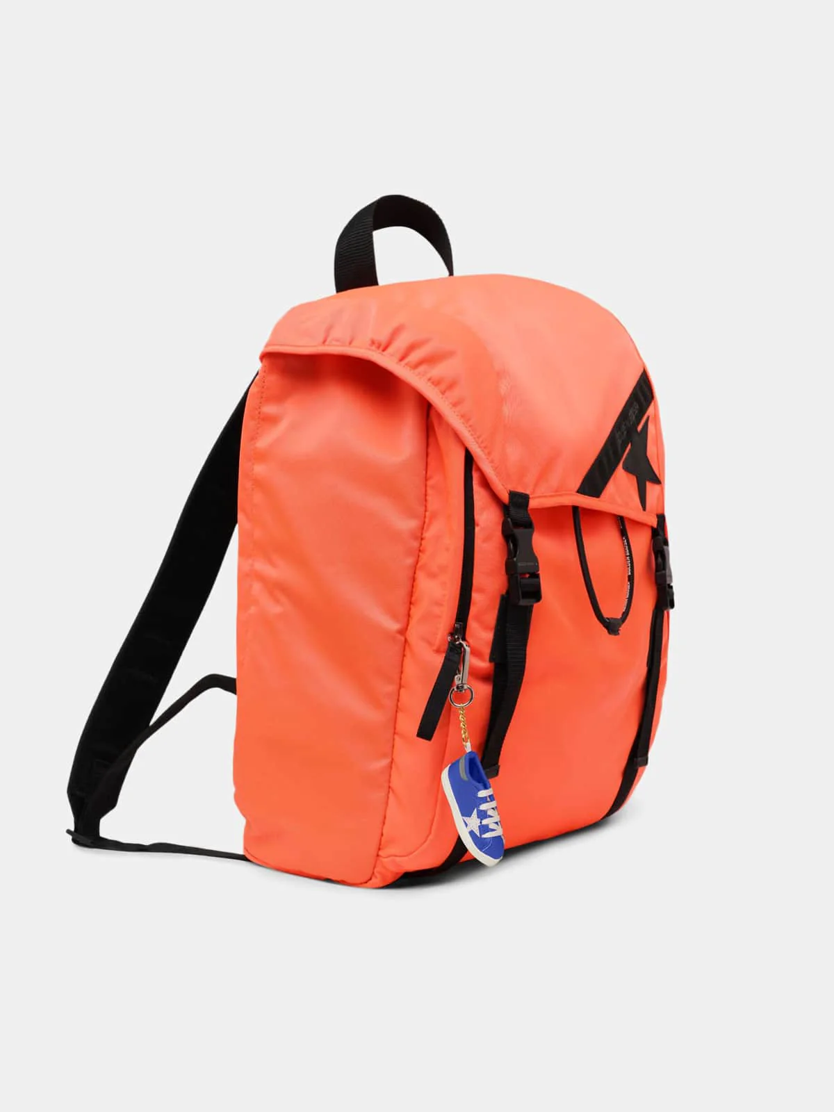 Men | Fluorescent Orange Nylon Journey Backpack - Image 6