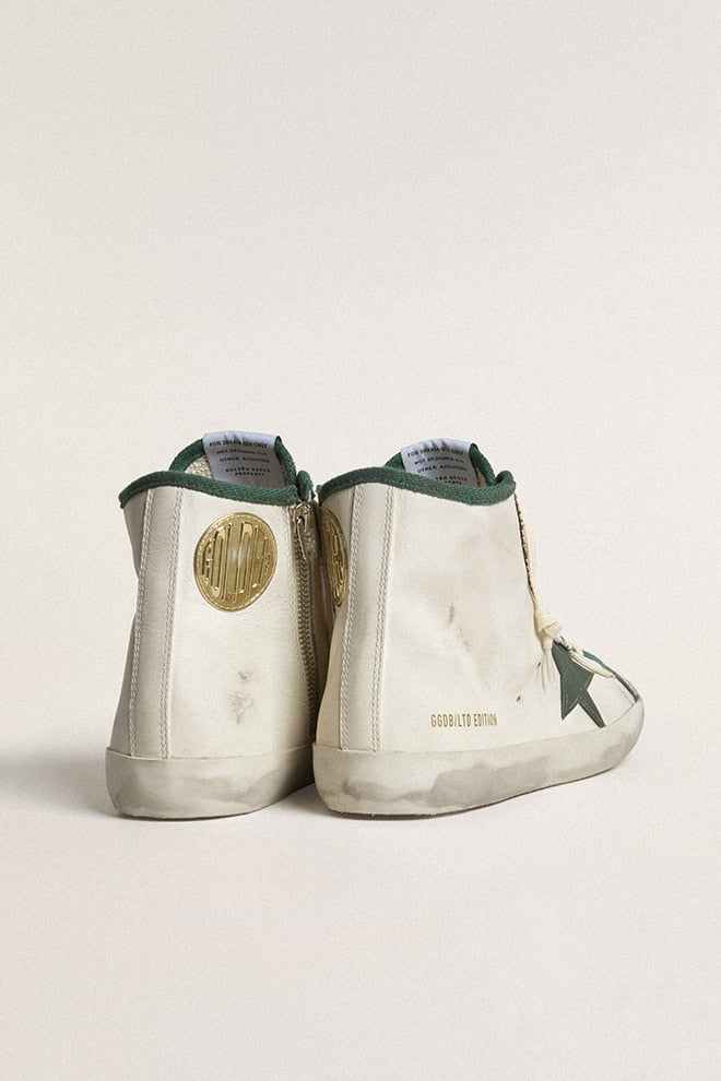 Men | Francy Ltd White Nappa Leather with Green Rubber Star | White x Green - Image 7