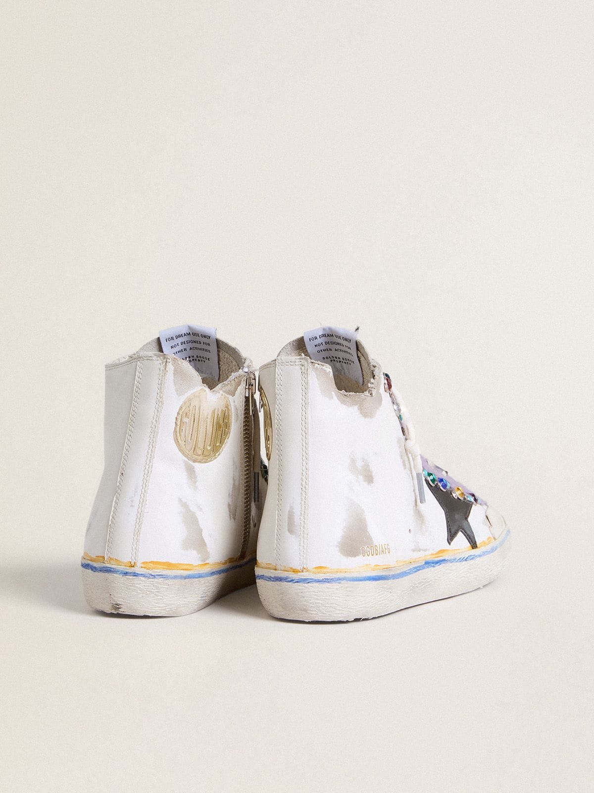 Men | Francy Penstar Lab with Black Leather Star & Multicolor Studs | White x Black x Lilac x Black And Brown Leo - Image 2