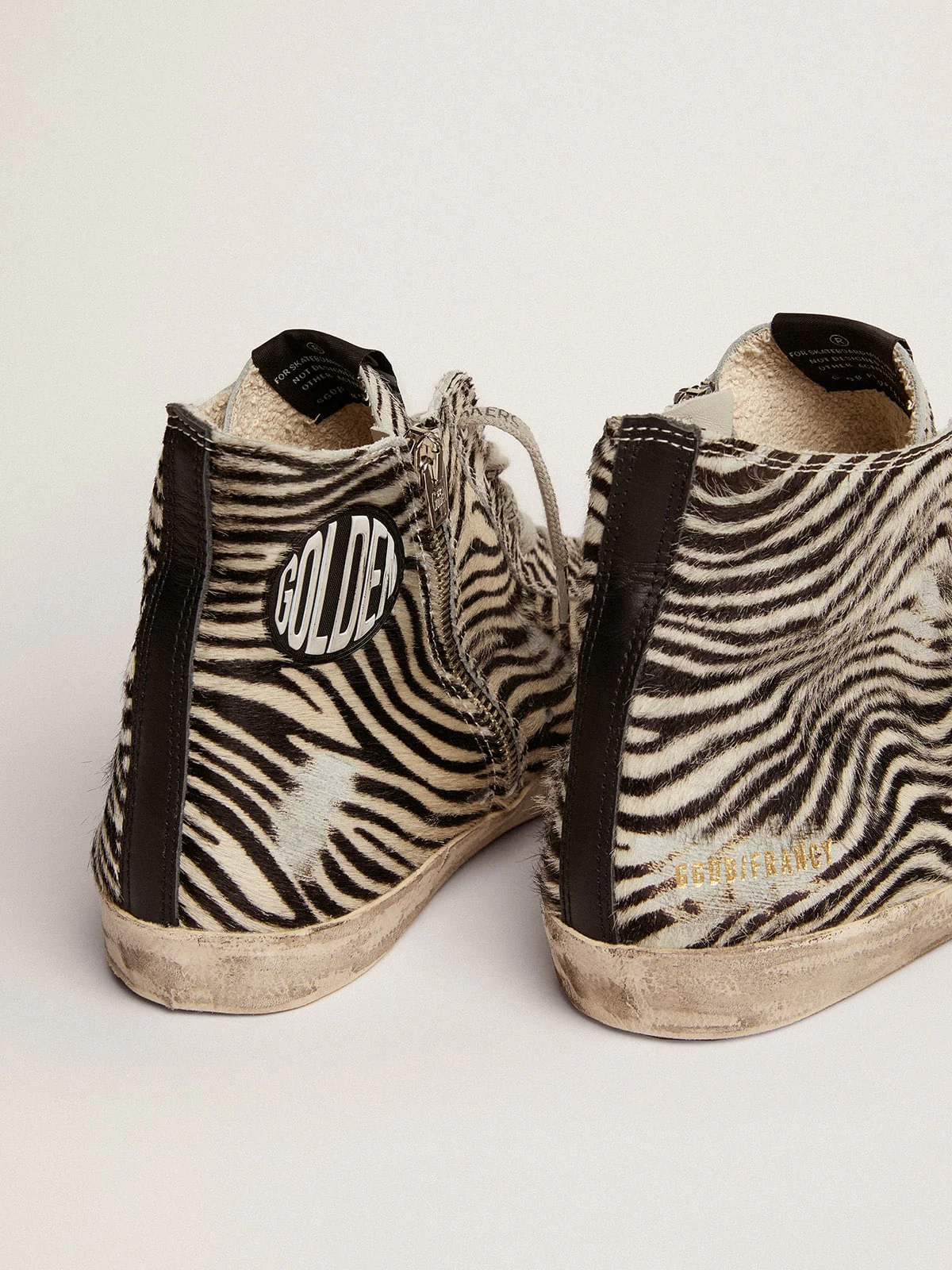 Men | Francy Penstar Ltd Zebra Print Pony Skin with Tobacco Star | White Black x Tobacco x Black - Image 5
