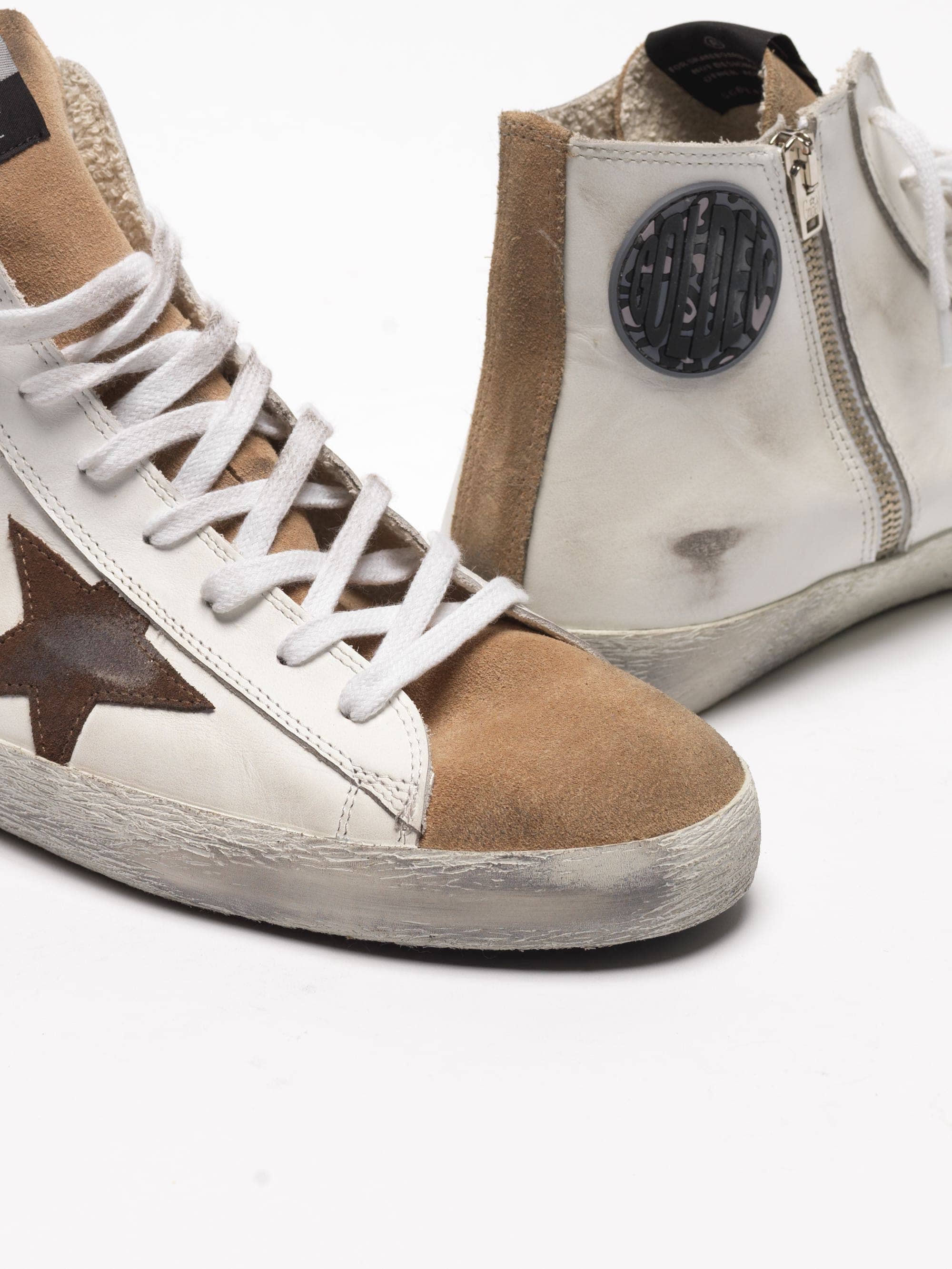 Men | Francy Sneakers Nude Suede & White Leather with Contrast Star - Image 8