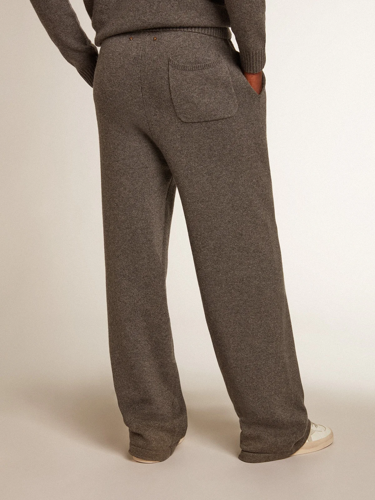 Men | Gray Melange Cashmere Blend Joggers | Grey Melange - Image 3