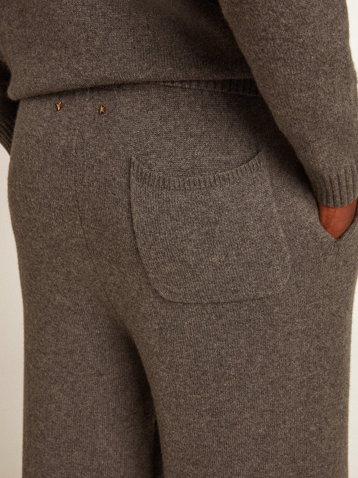 Men | Gray Melange Cashmere Blend Joggers | Grey Melange - Image 5