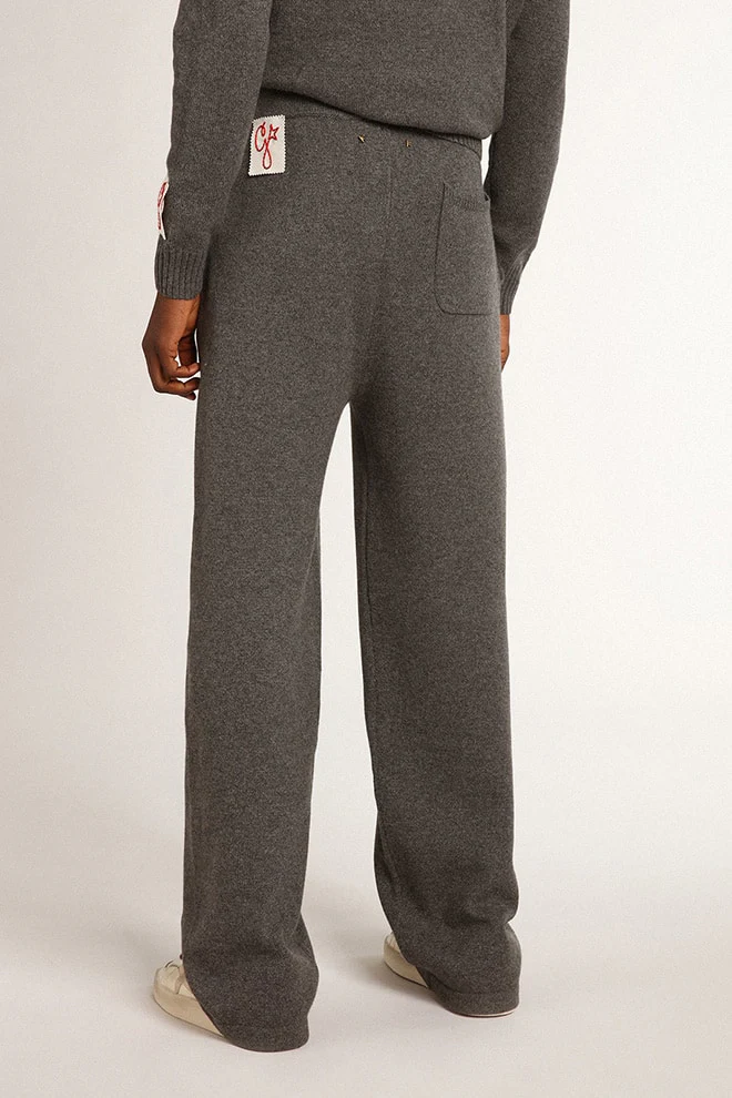 Men | Gray Melange Cashmere Blend Joggers | Grey Melange - Image 8