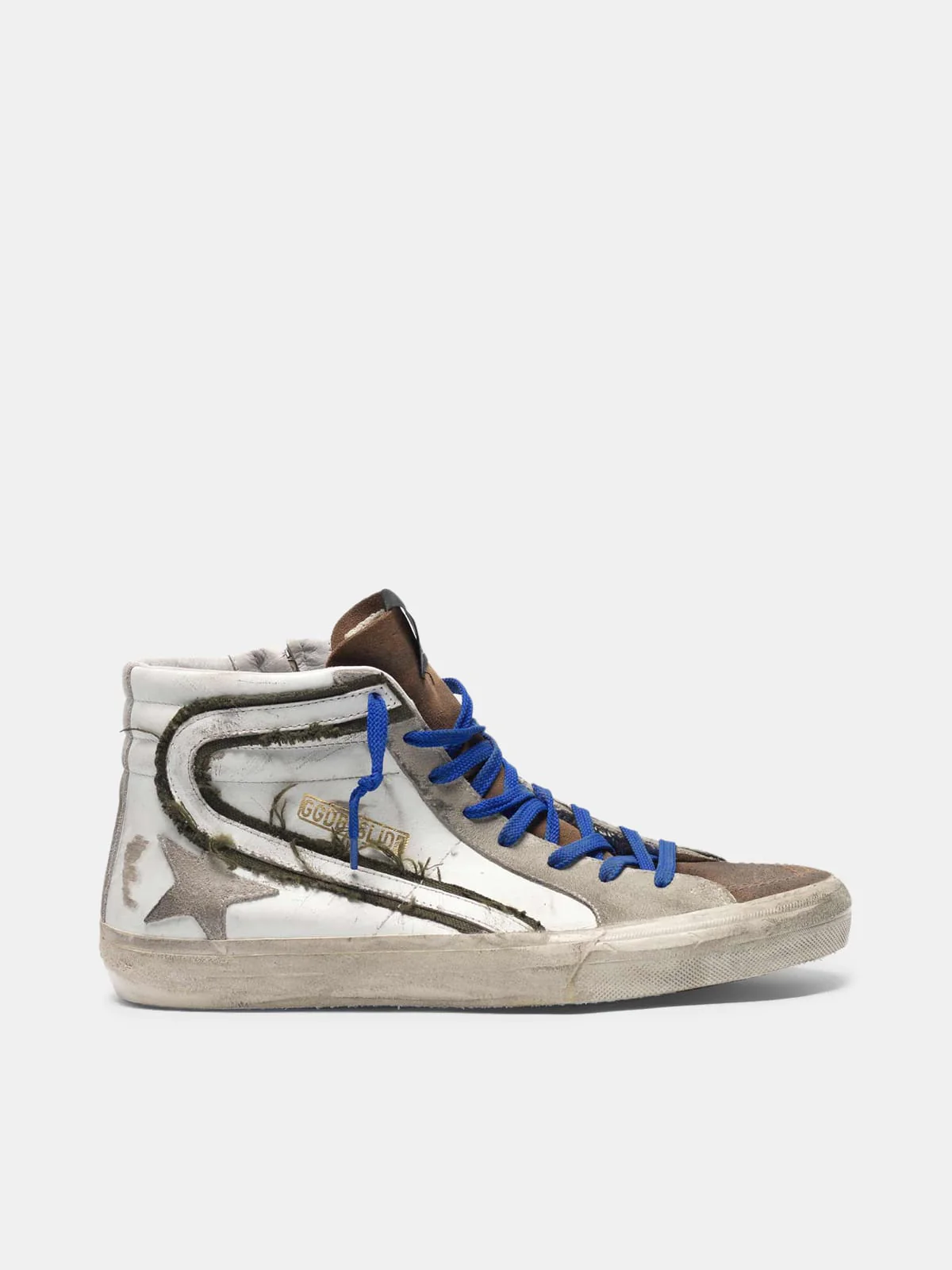 Men | Leather & Suede Sneakers with Inserts Raw Edge Canvas - Image 4