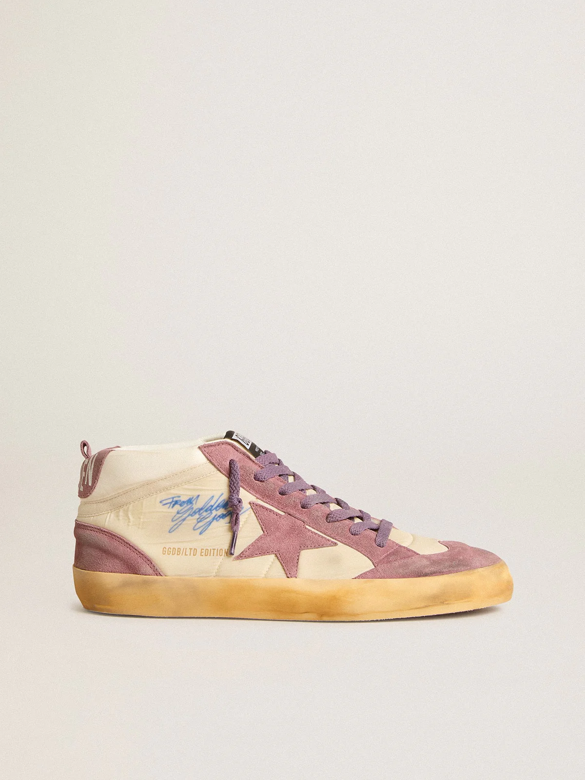 Men | Mid Star Lab Nylon & Nappa with Mauve Suede Star | Wistful Mauve x Cream x White - Image 6