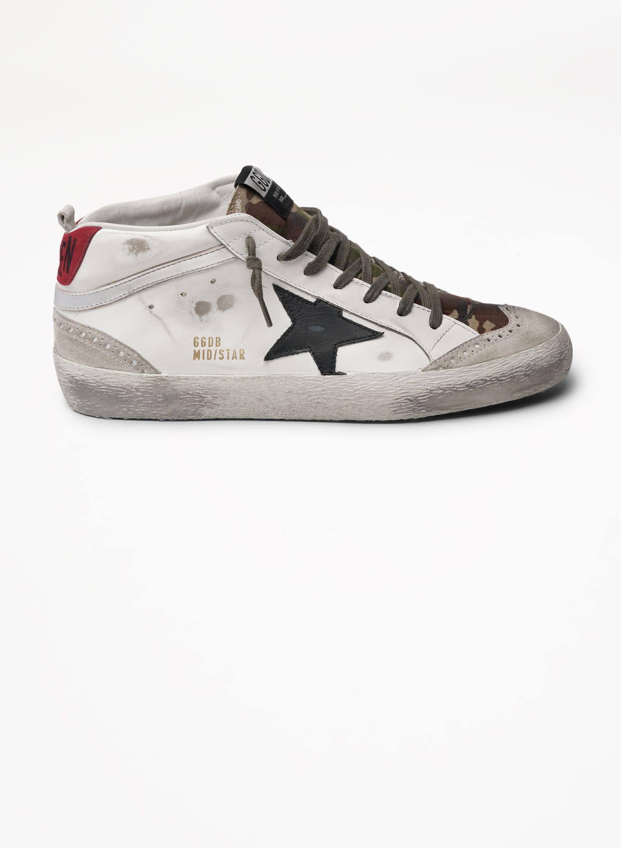 Men | Mid Star Leather Upper & Star Laminated Wave | White x Green Camouflage x Ice x Black x Silver - Image 4