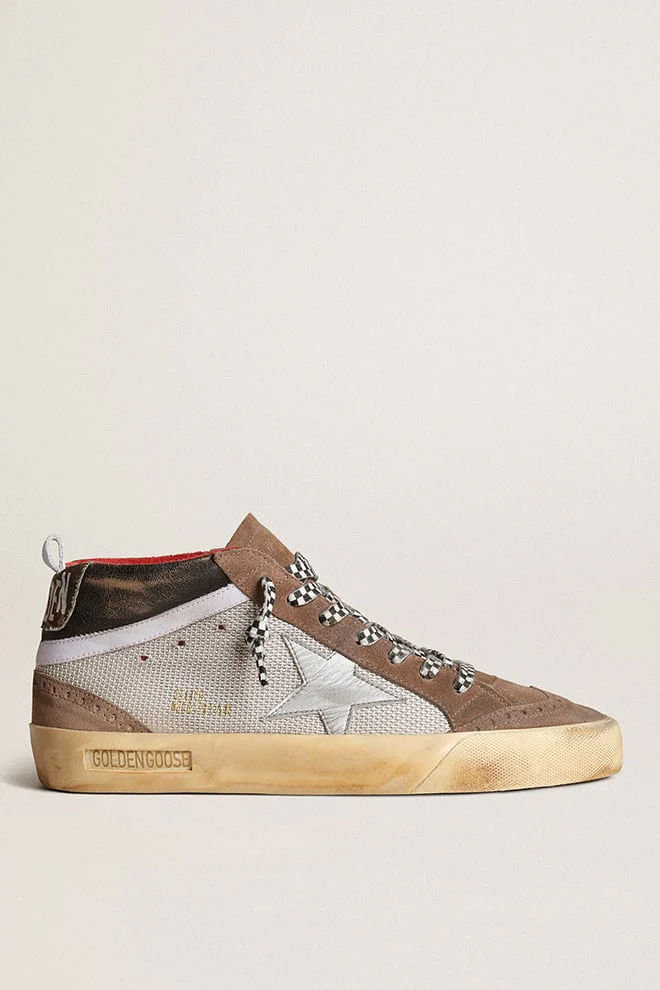 Men | Mid Star Mesh & Suede with A Silver Leather Star | Light Silver x Light Brown x Silver x Black x White x Camou - Image 9