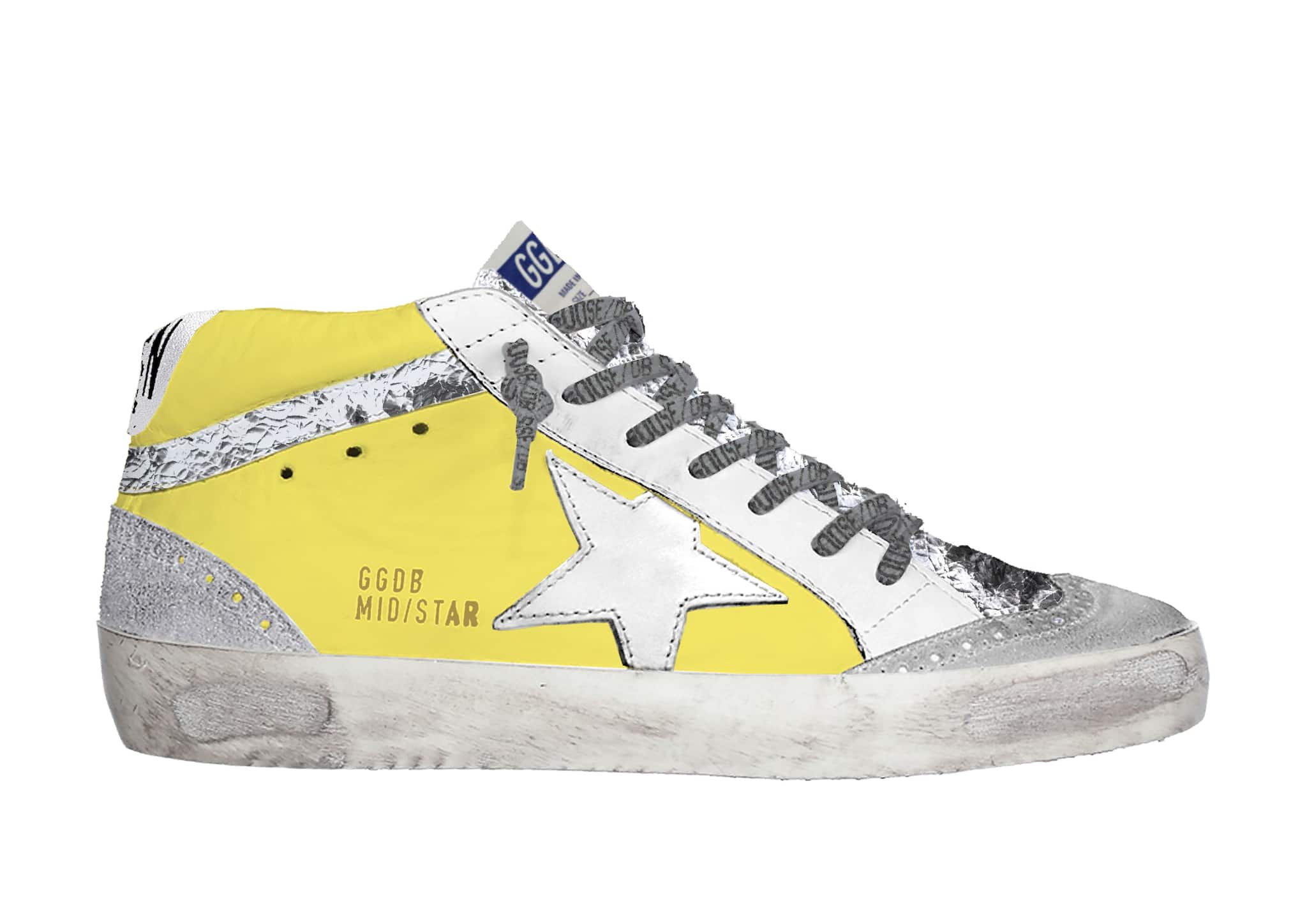 Men | Mid Star Sneakers Leather with Crackle Details - Image 2