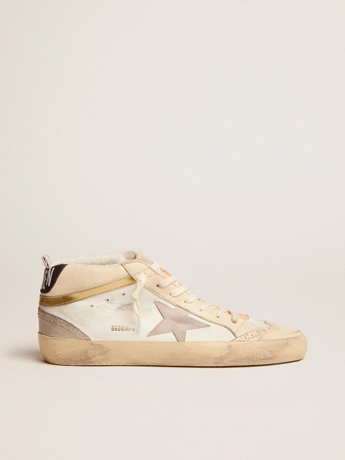 Men | Mid Star with Light Gray Suede Star & Gold Flash | White x Ivory x Light Lilac x Light Grey x Gold x Black - Image 2