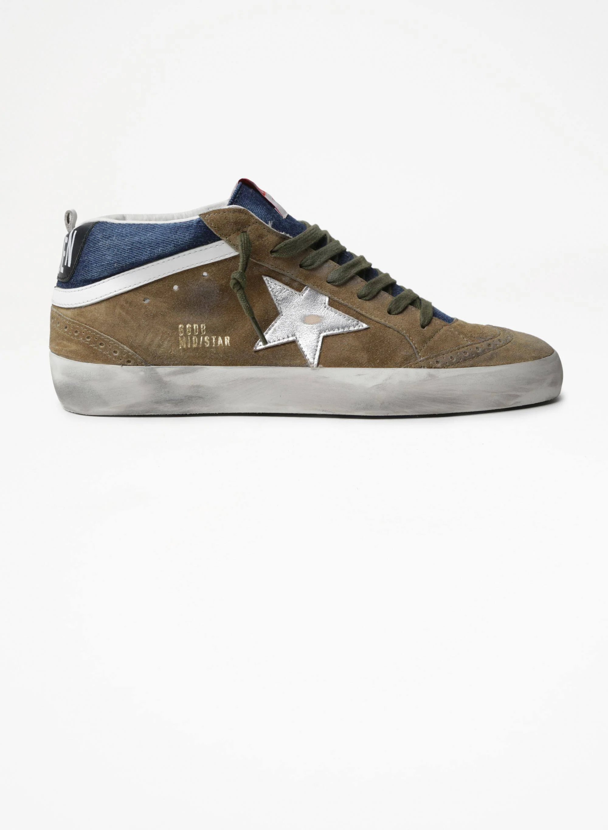 Men | Midstar Tobacco Suede with Blue Jeans Detail | Tobacco x Dark Blue x Silver x White - Image 2