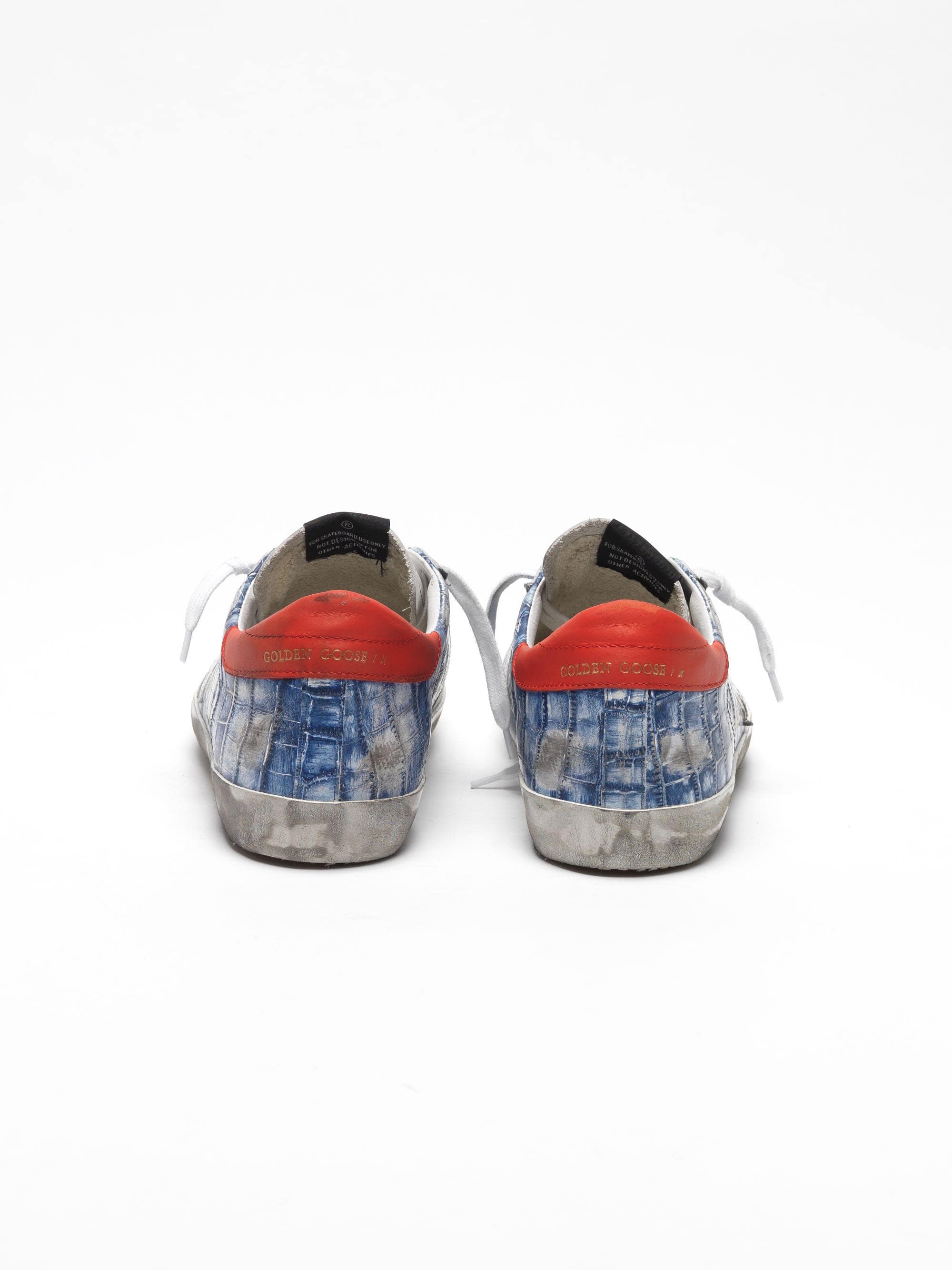 Men | Navy Blue Super-Star Sneakers Croc-Print Leather - Image 3