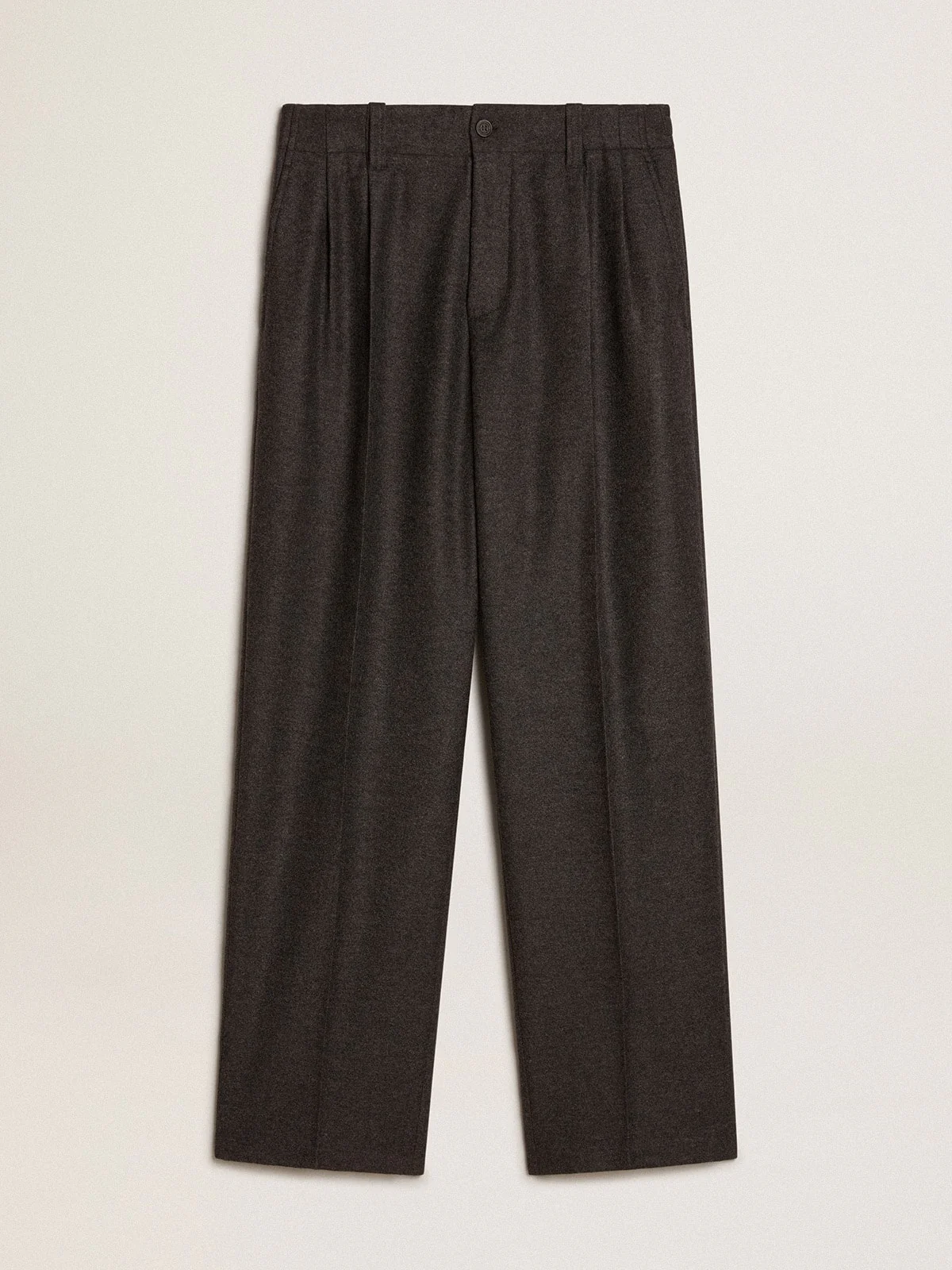 Men | Pants Dark Gray Wool Flannel | Melange Dark Grey - Image 10