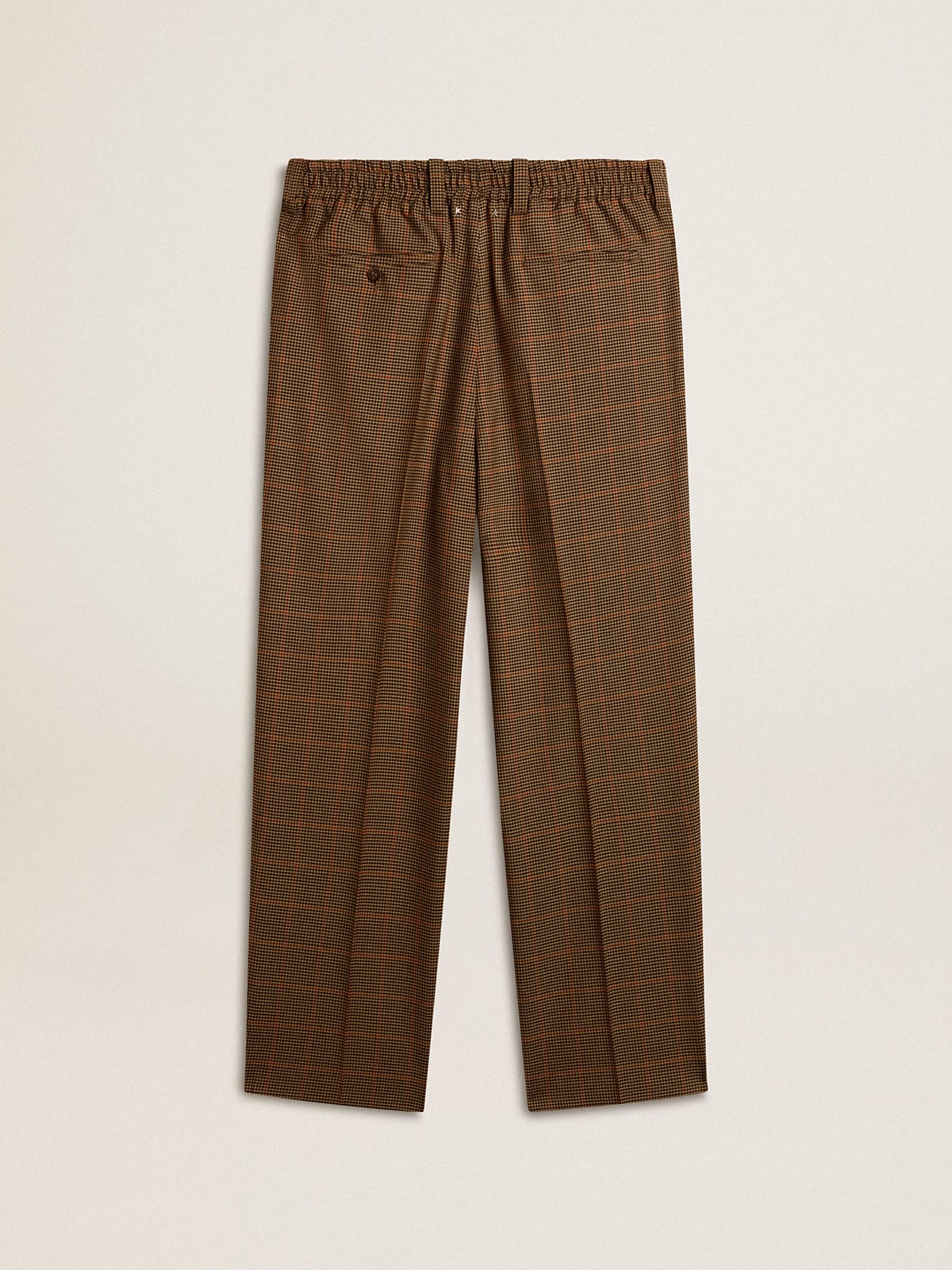 Men | Pants Three-Colored Houndstooth | Beige x Black x Savvy Red - Image 3