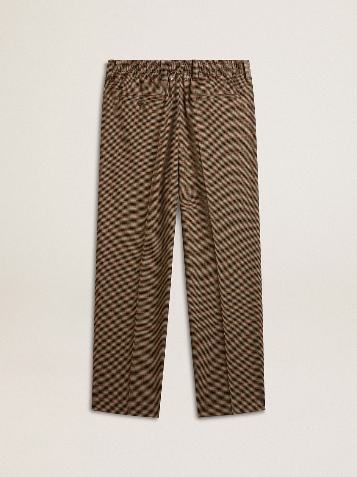 Men | Pants Three-Colored Houndstooth | Beige x Black x Savvy Red - Image 6