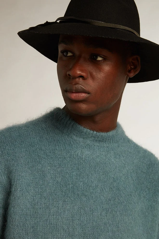 Men | Powder-Blue Mohair Sweater | Spring Lake - Image 2