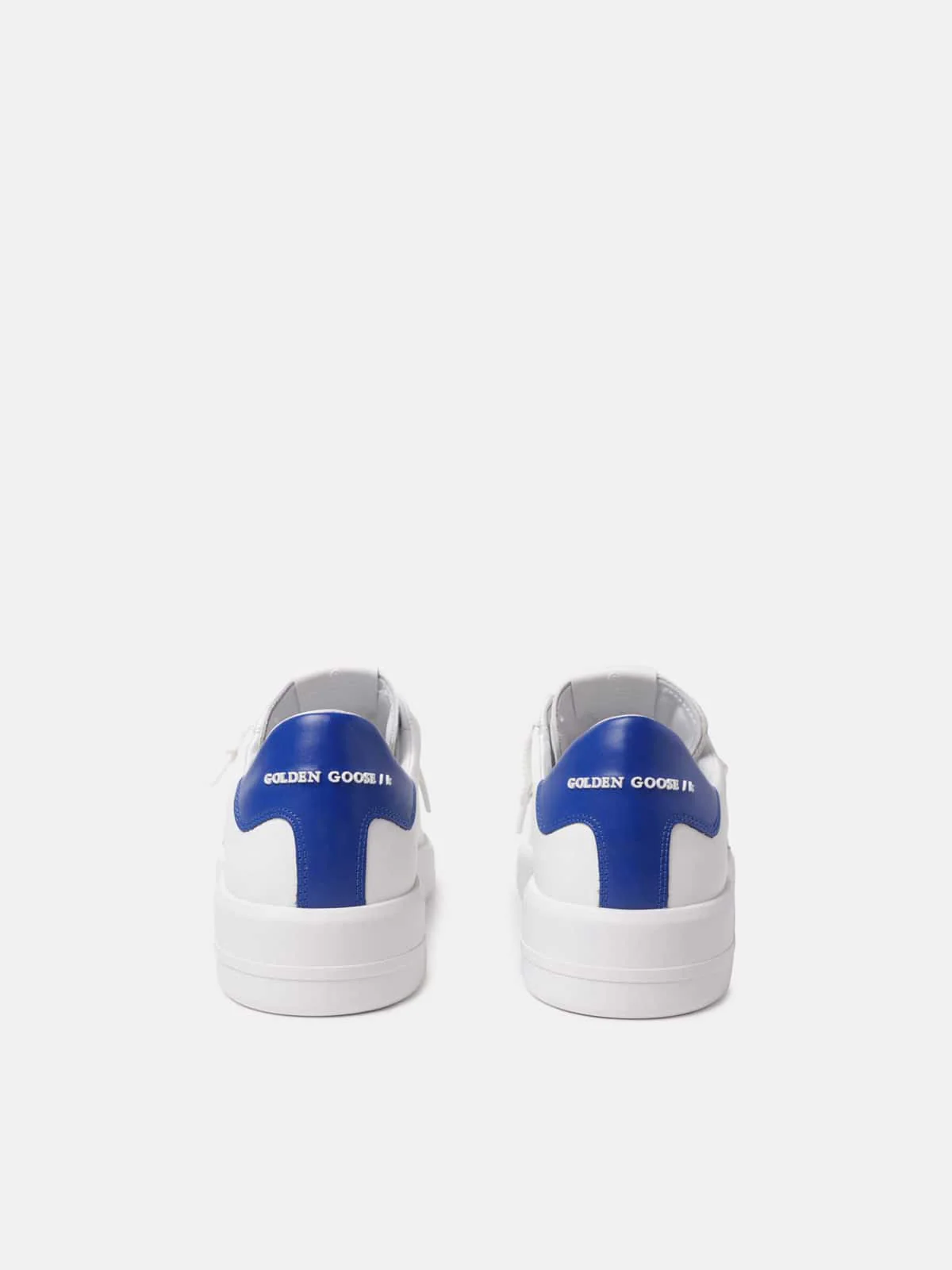 Men | Purestar Sneakers with Blue Heel Tab | White x Bluette - Image 4
