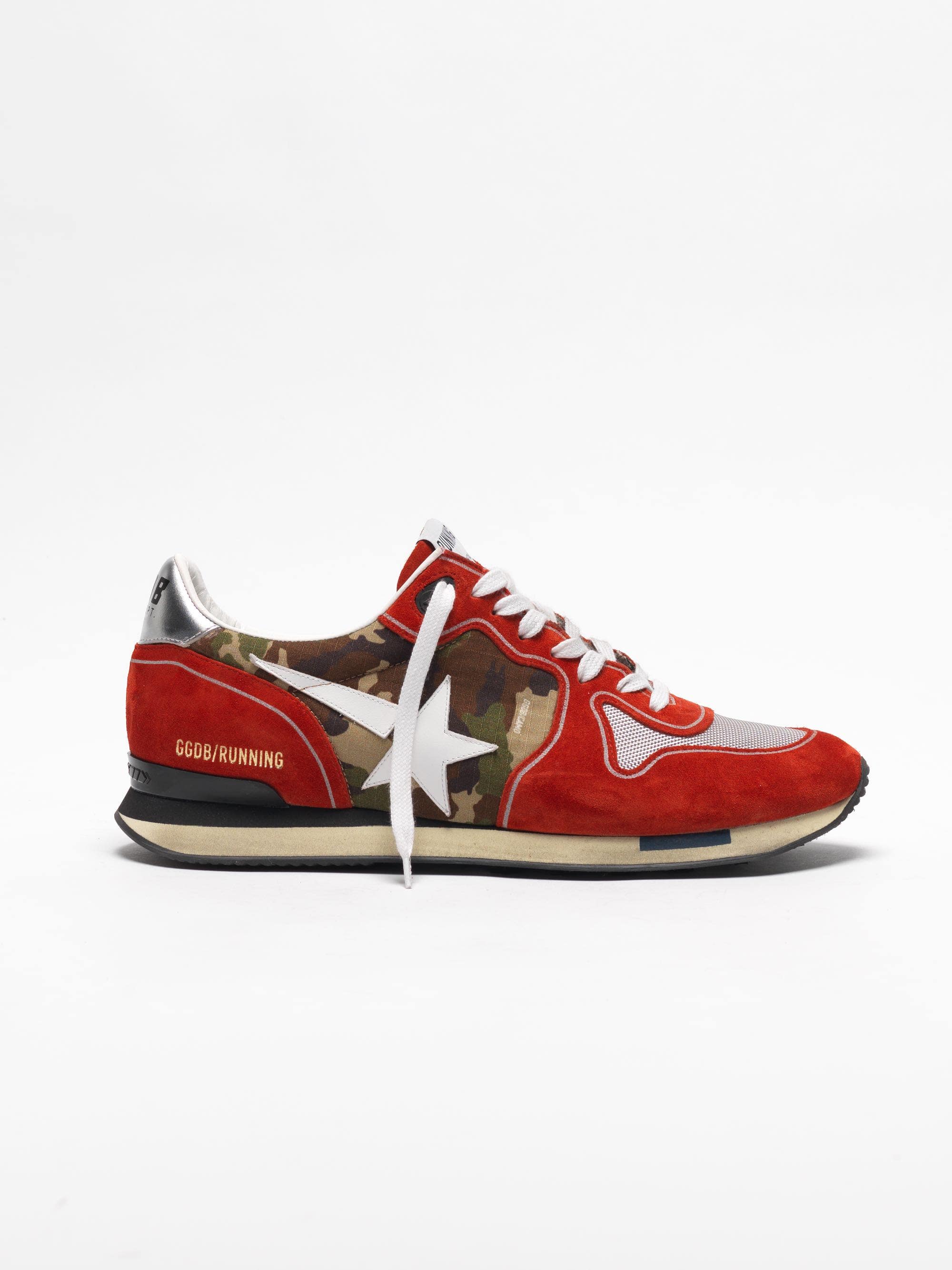Men | Red Running Sneakers Suede with Camouflage Detail - Image 3