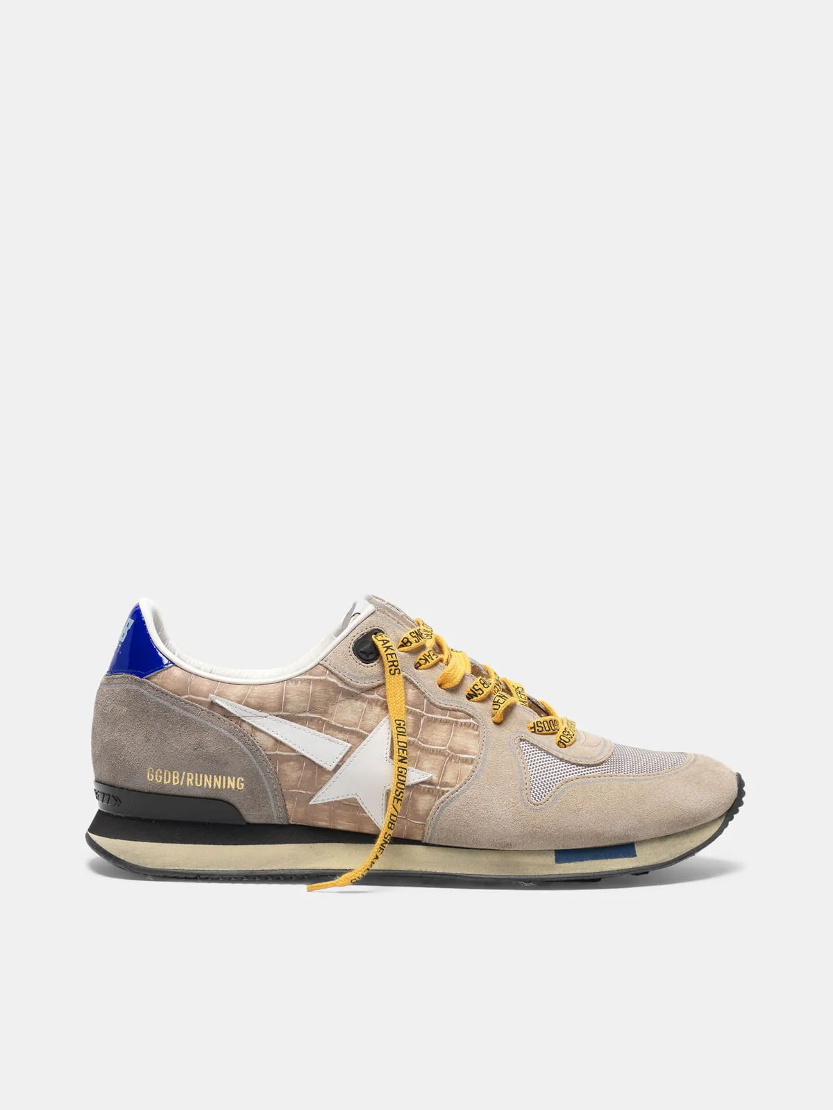 Men | Running Sneakers Croc Print & Nude Suede - Image 2