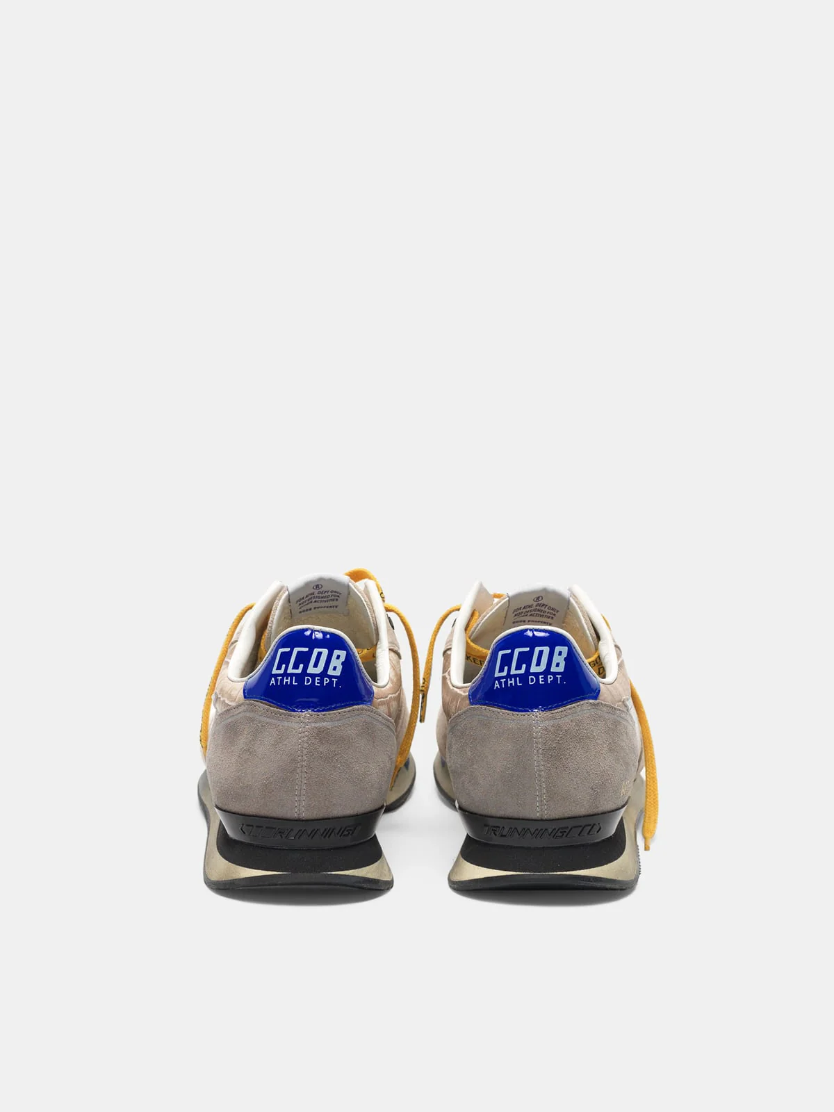 Men | Running Sneakers Croc Print & Nude Suede - Image 3