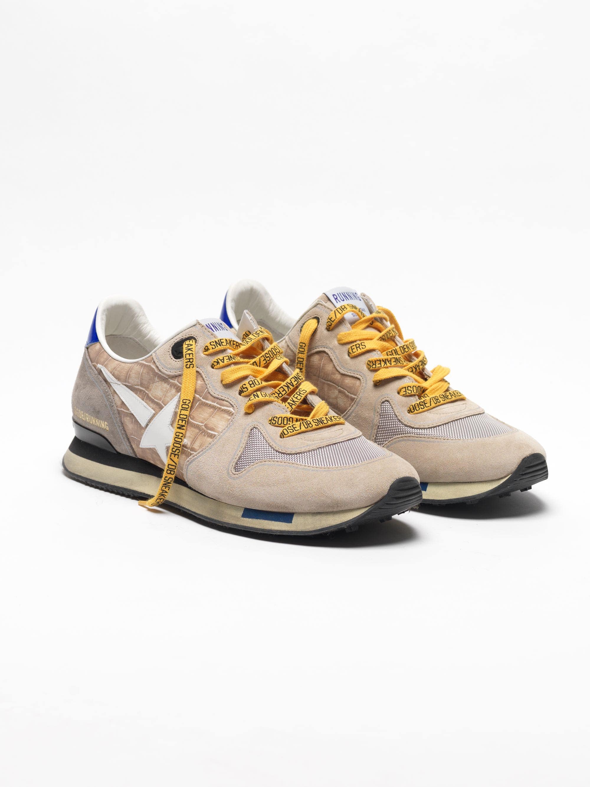 Men | Running Sneakers Croc Print & Nude Suede - Image 7