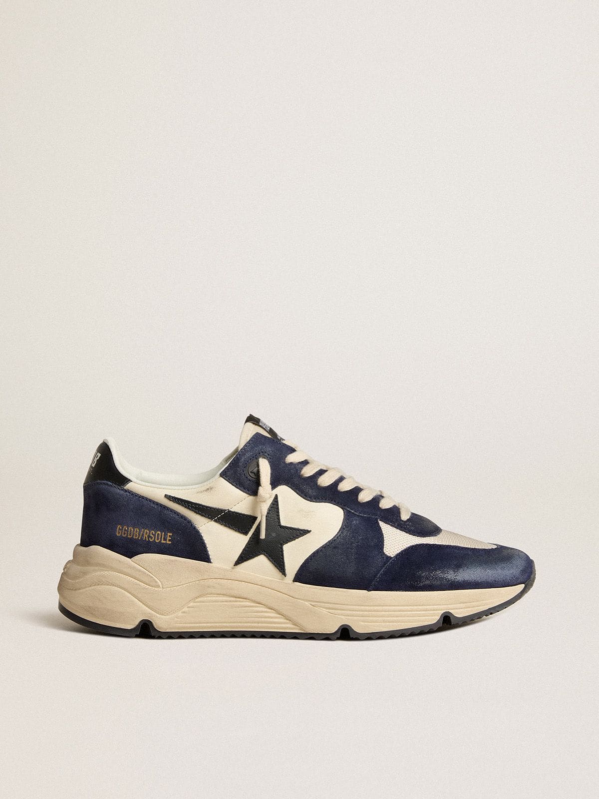 Men | Running Sole Black & Beige Nappa Leather with Black Star & Heel Tab | Black x Beige - Image 6