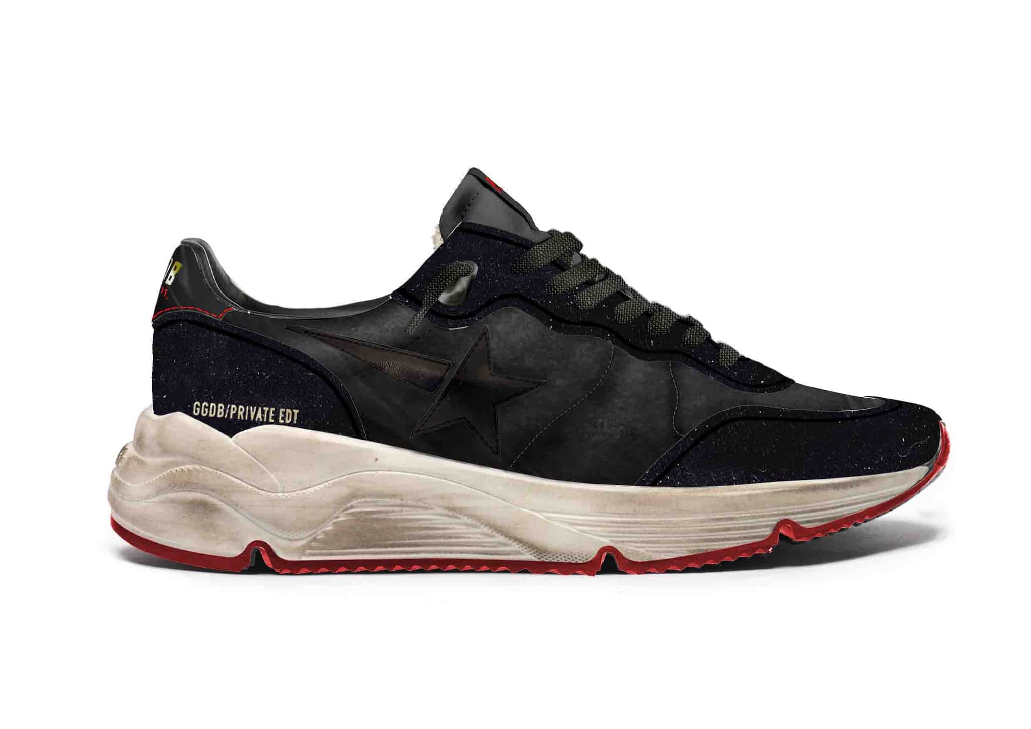 Men | Running Sole Black Suede & Leather | Black - Image 2