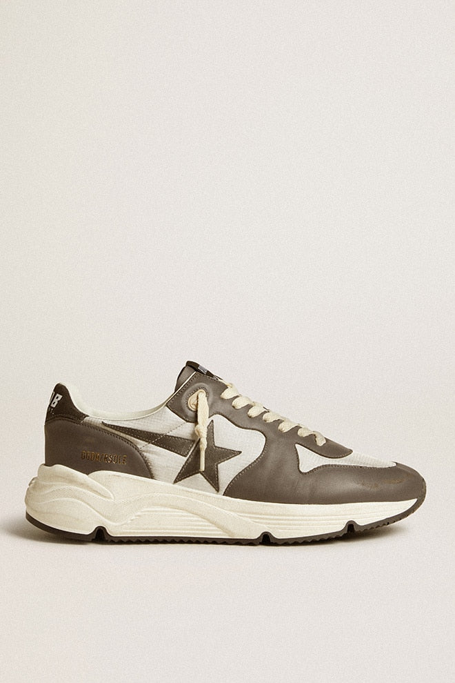 Men | Running Sole Gray Nylon & Black Nappa Leather with A Black Suede Star | Silver x Ebony x Black - Image 3