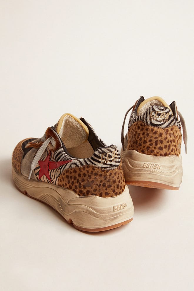 Men | Running Sole Multicolor Texture with Red Star | Multicolor - Image 4