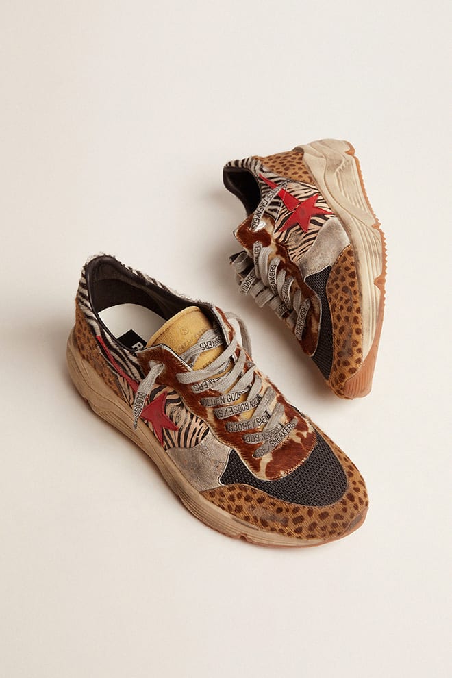 Men | Running Sole Multicolor Texture with Red Star | Multicolor - Image 6