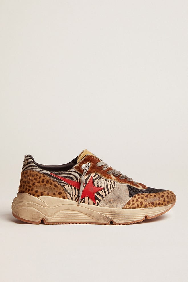 Men | Running Sole Multicolor Texture with Red Star | Multicolor - Image 8