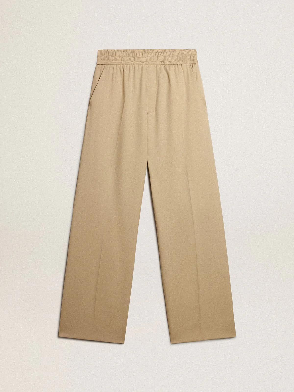 Men | Sand-Colored Joggers with Pocket On The Back | Sand - Image 2