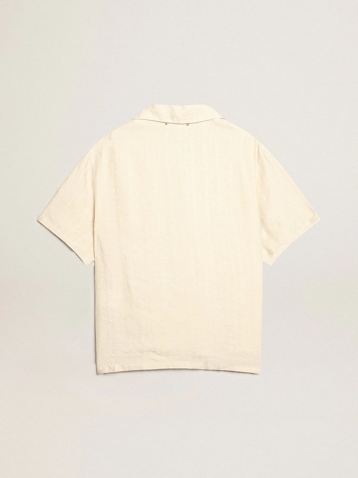 Men | Short-Sleeved Shirt Parchment-Colored Linen | Parchment - Image 4