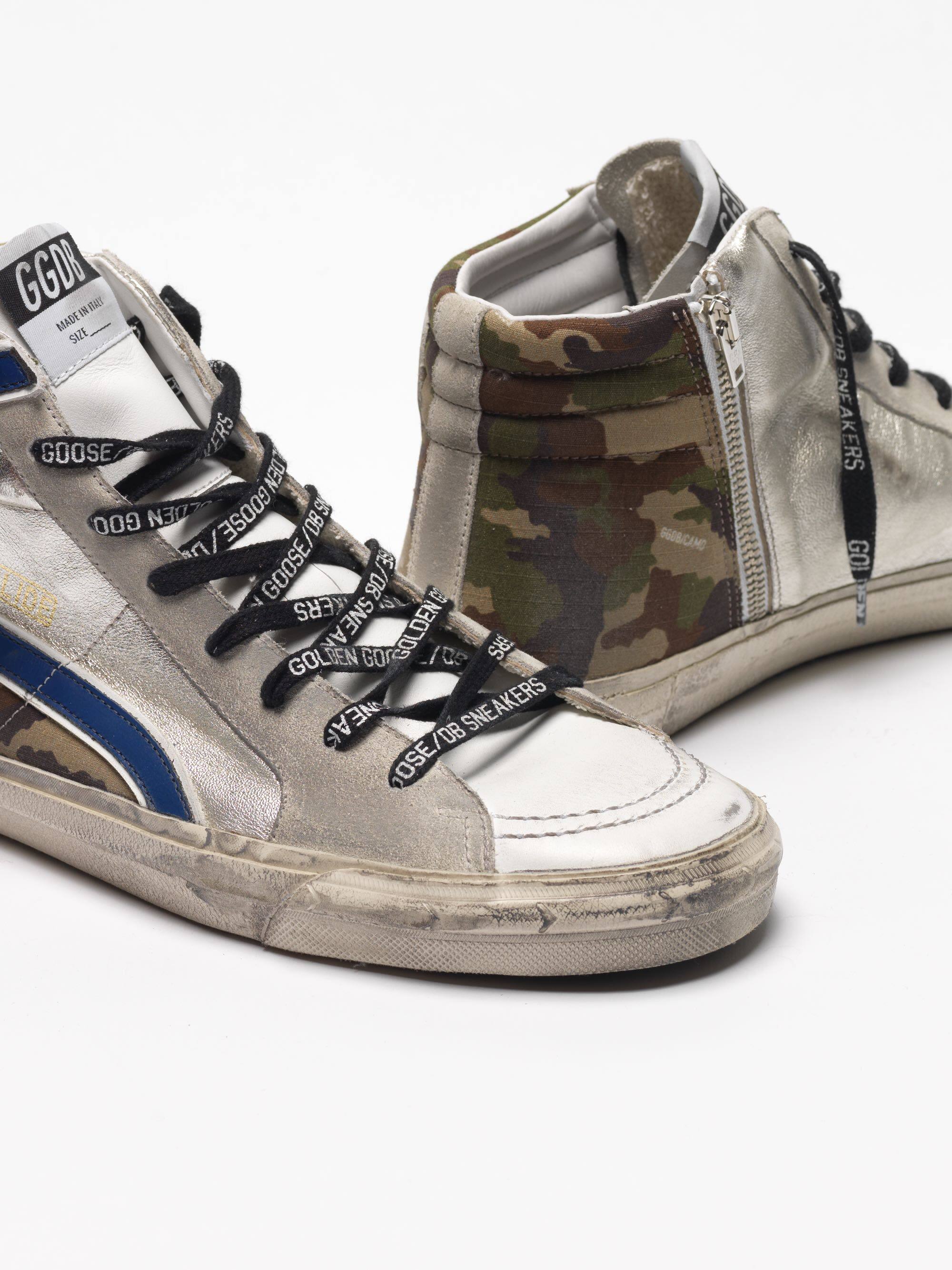 Men | Silver & Camouflage Slide Sneakers - Image 2