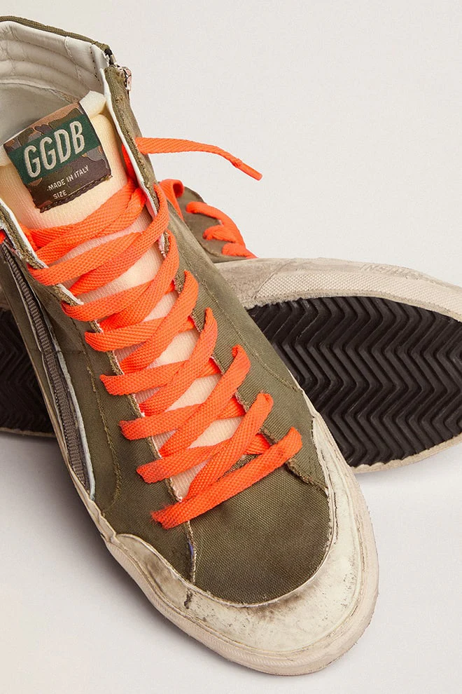 Men | Slide Penstar Army Green Canvas with An Ice-Colored Star | Dark Green x Ice x Grey x Black - Image 4