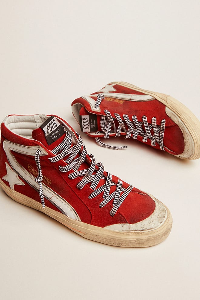 Men | Slide Penstar Red Suede | Red x White x Silver - Image 2