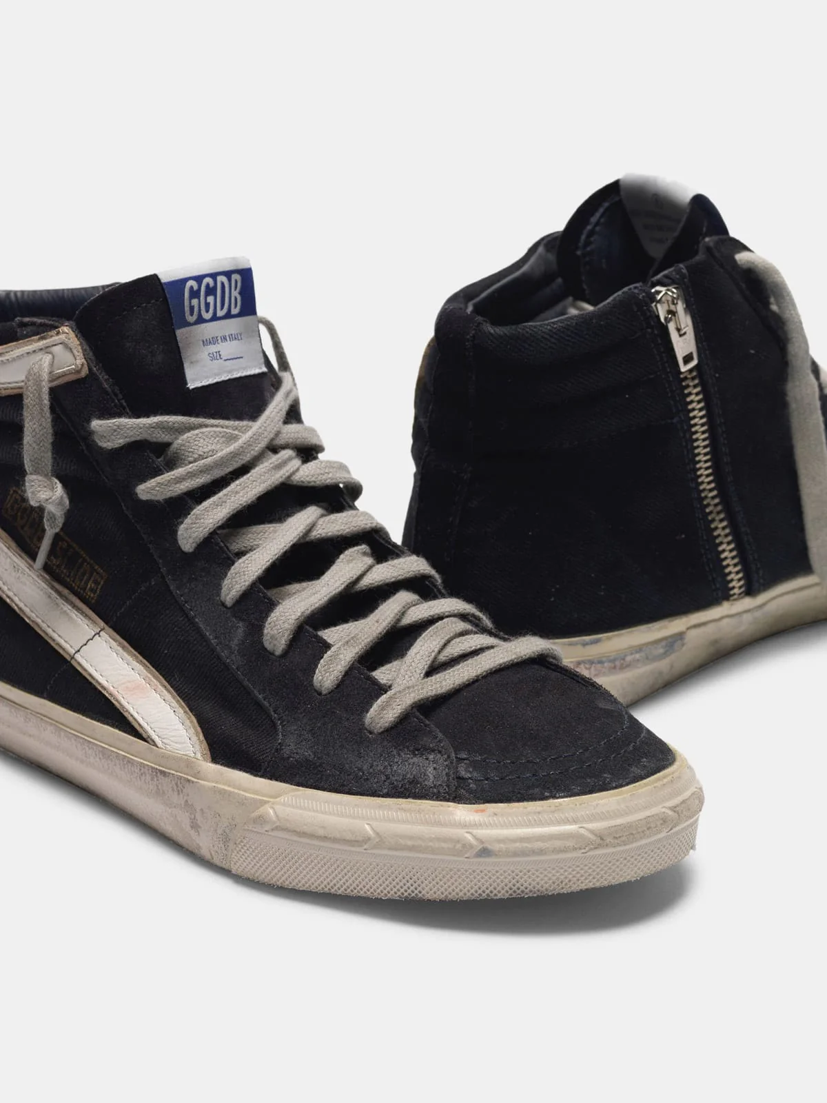 Men | Slide Sneakers Canvas with Contrast Star & Eyelet Threading - Image 4