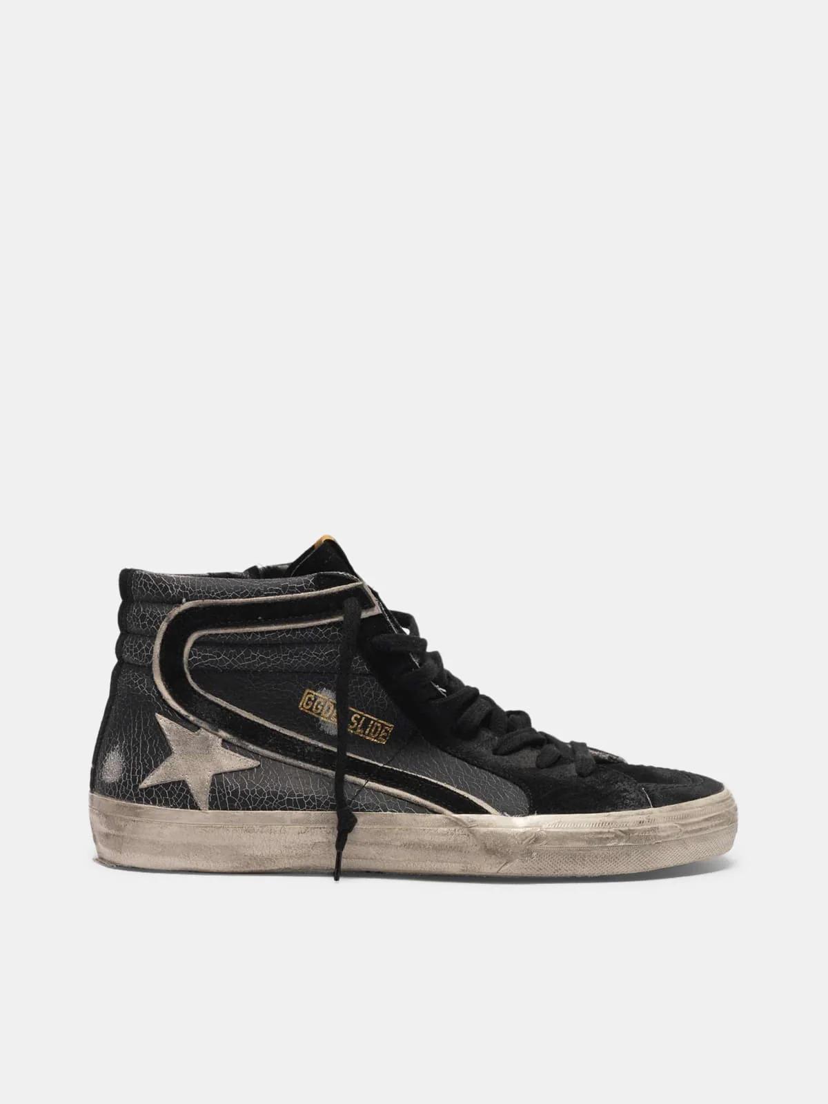 Men | Slide Sneakers Crackle Effect Leather - Image 3
