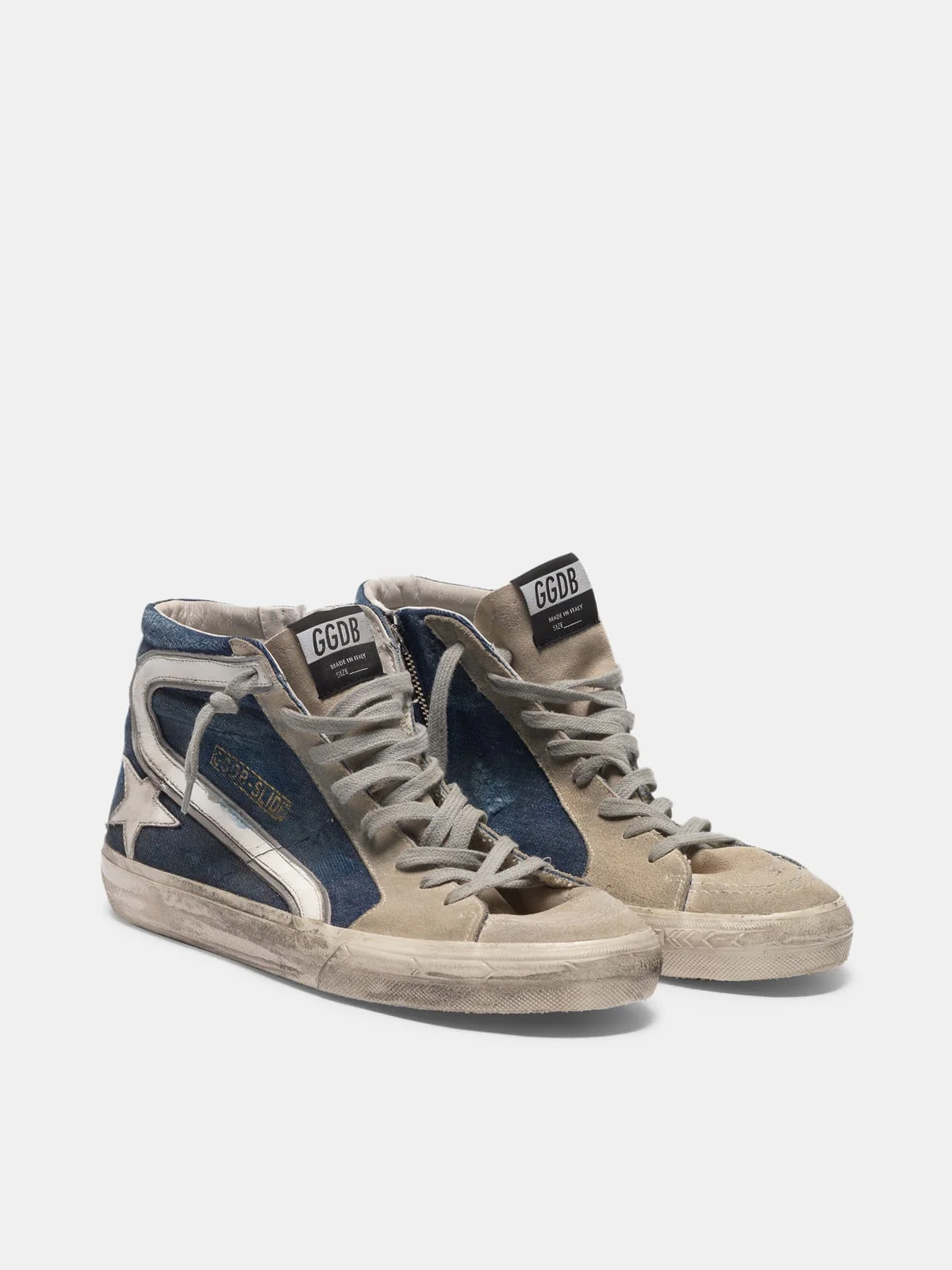 Men | Slide Sneakers Suede & Denim - Image 2