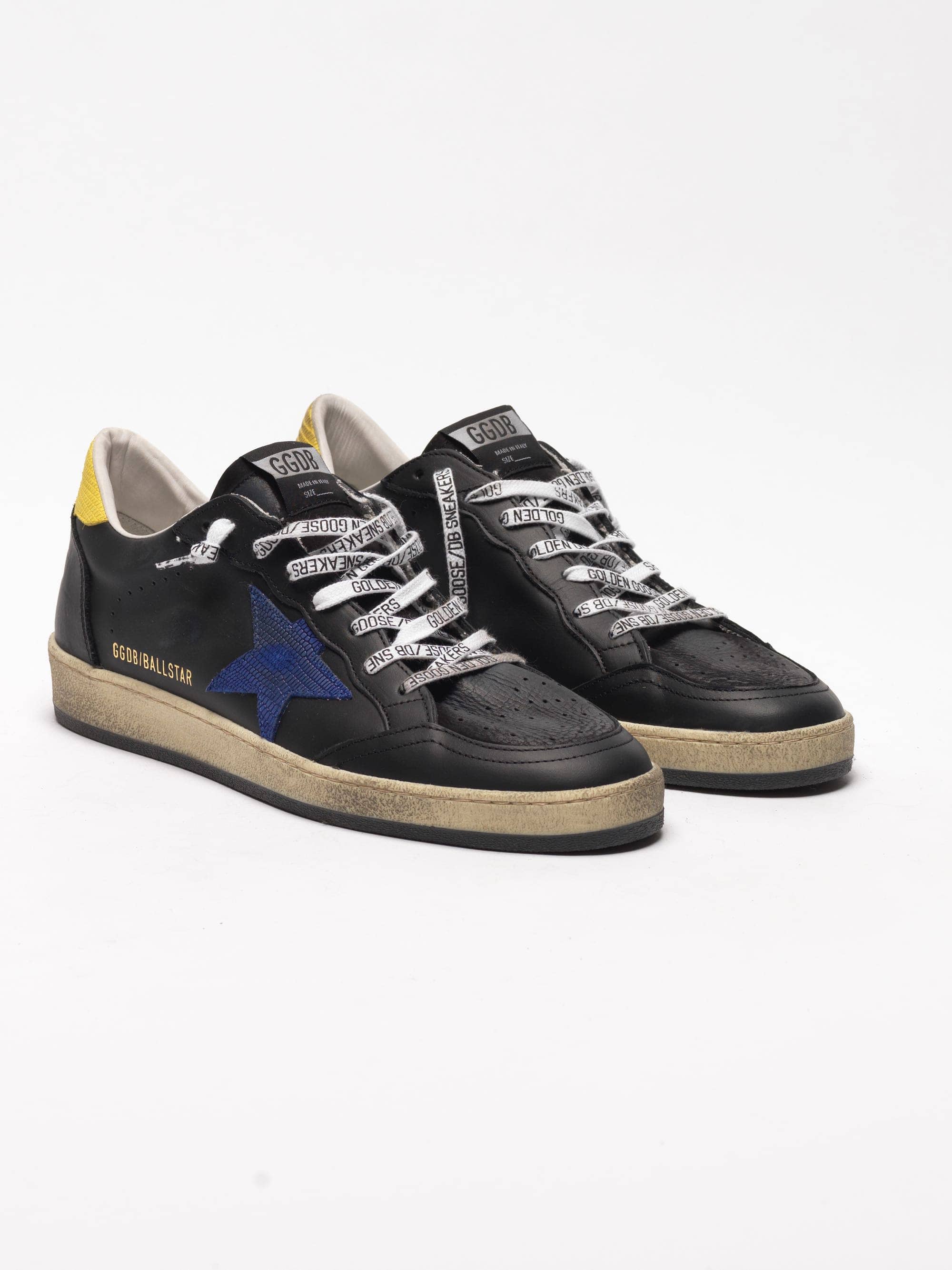 Men | Sneakers Ball Star Black Leather-Blu Lizard Star - Image 6