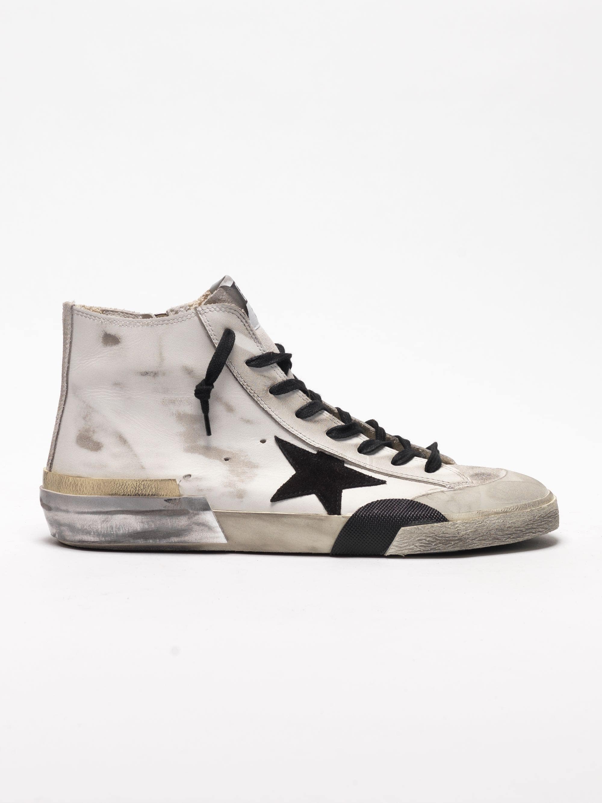 Men | Sneakers Francy White Leather-Black Star - Image 2