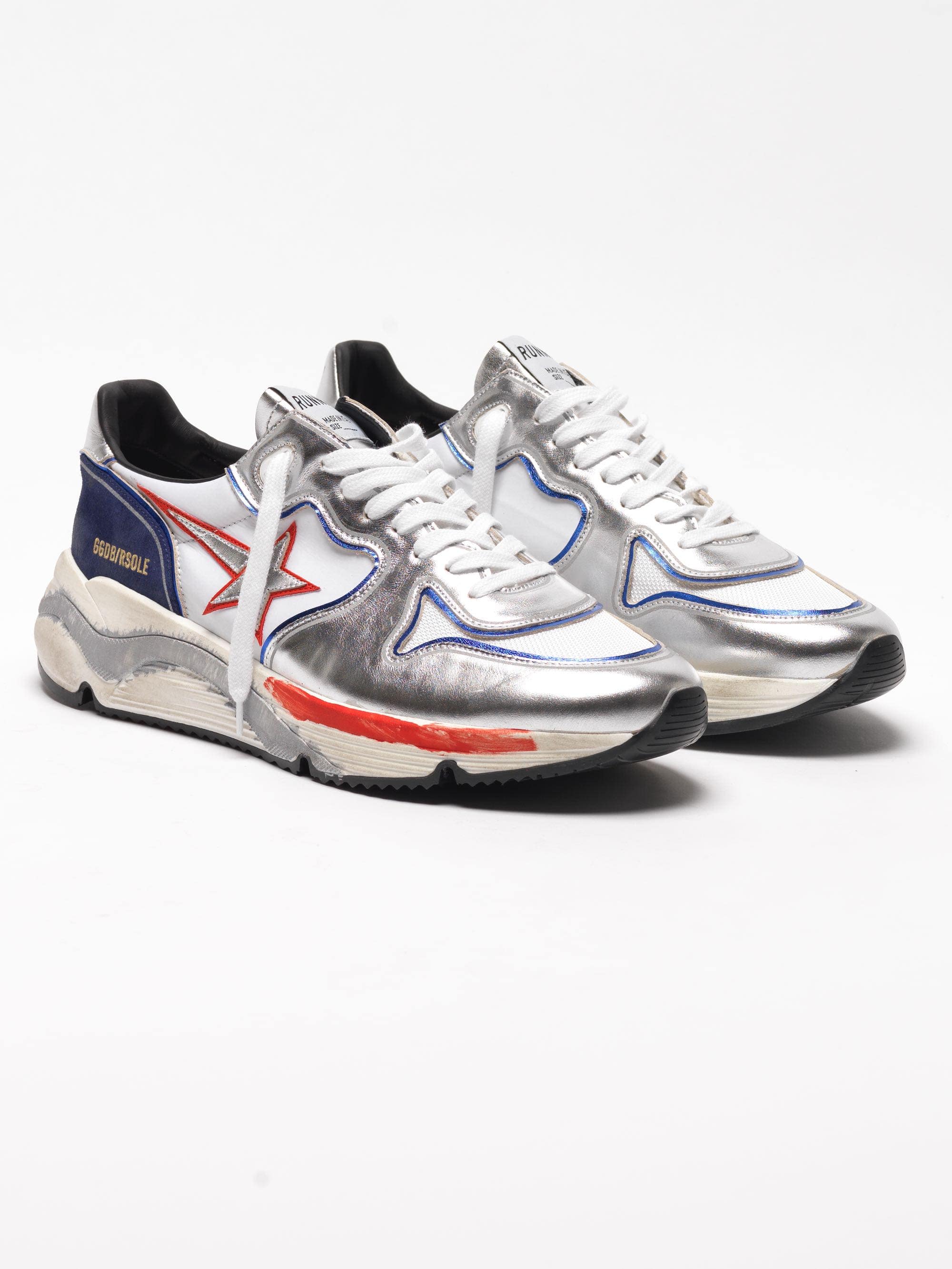 Men | Sneakers Running Sole Metal Silver Leather - Image 6
