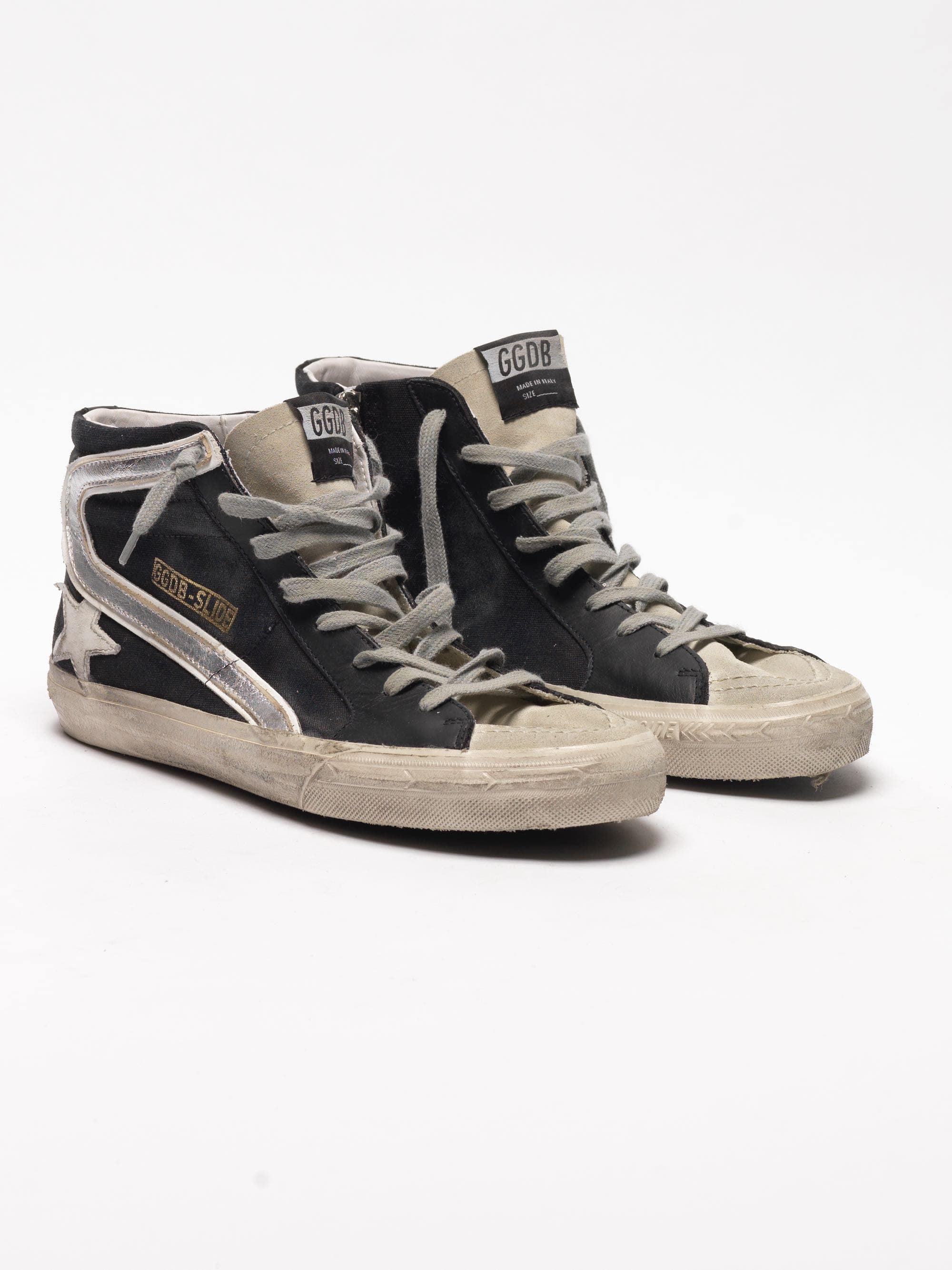 Men | Sneakers Slide Black Canvas-White Star - Image 2