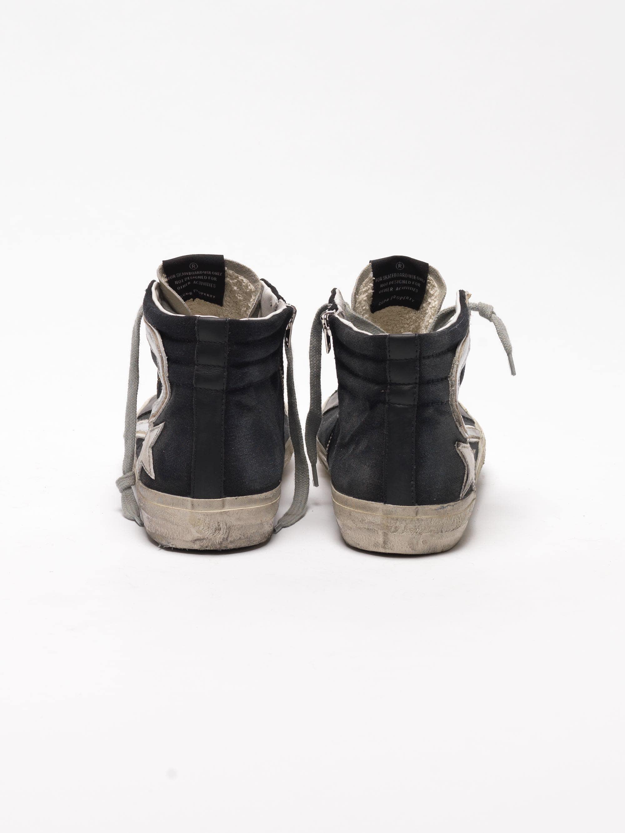 Men | Sneakers Slide Black Canvas-White Star - Image 8
