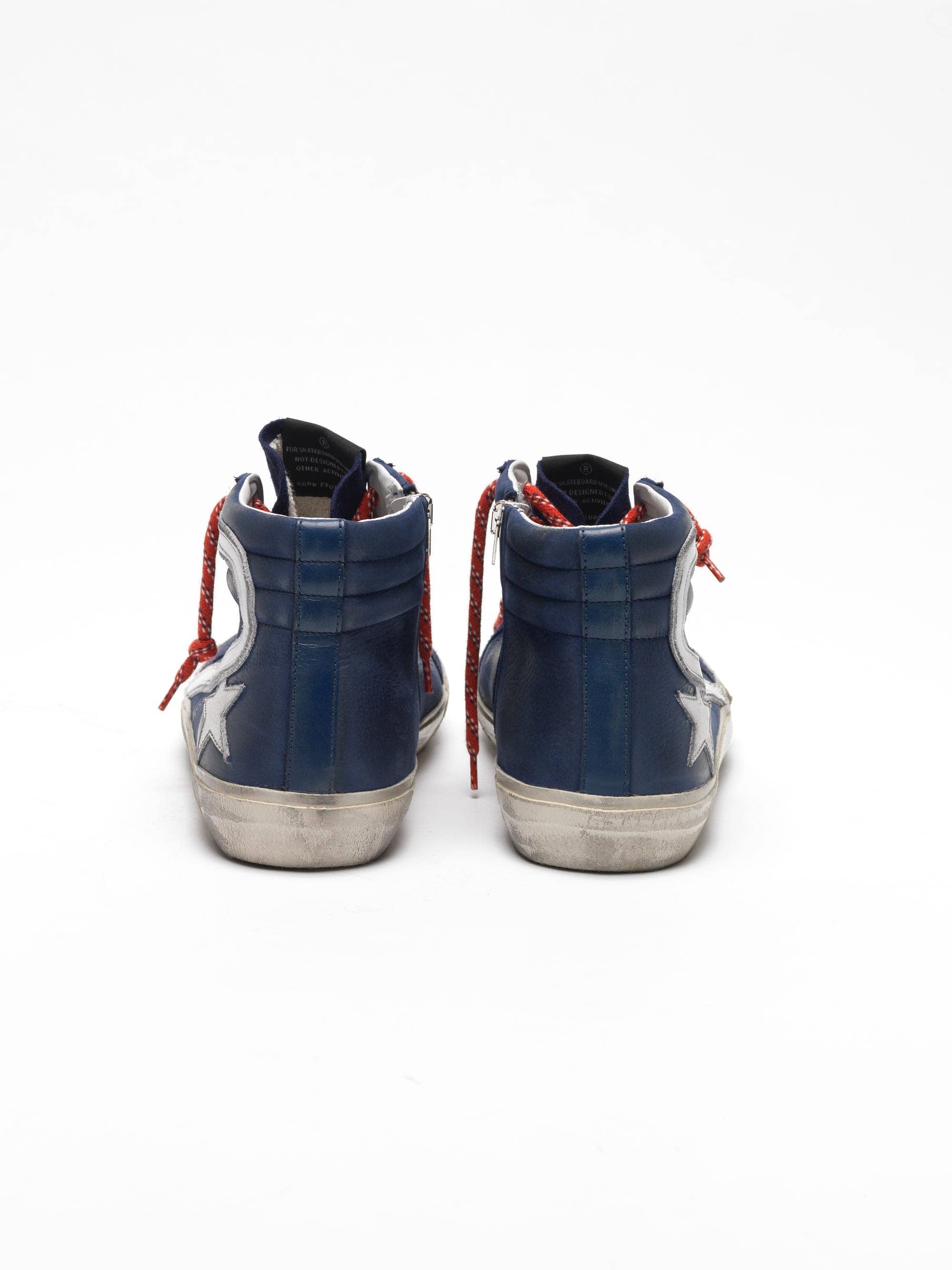 Men | Sneakers Slide Blue Leather with White Star - Image 6