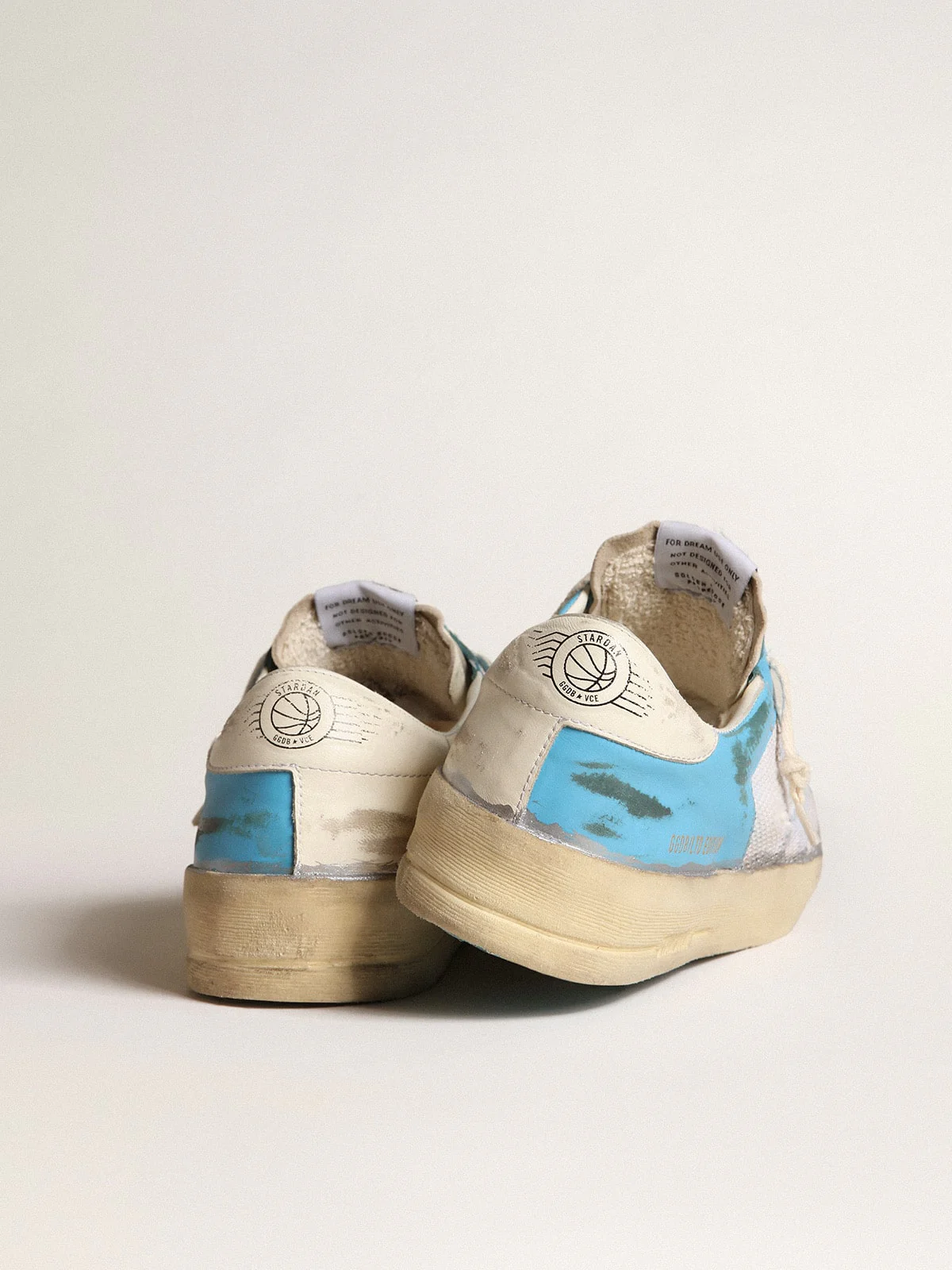 Men | Stardan Lab Light Blue Nappa Leather & White Mesh | Light Blue x White - Image 5