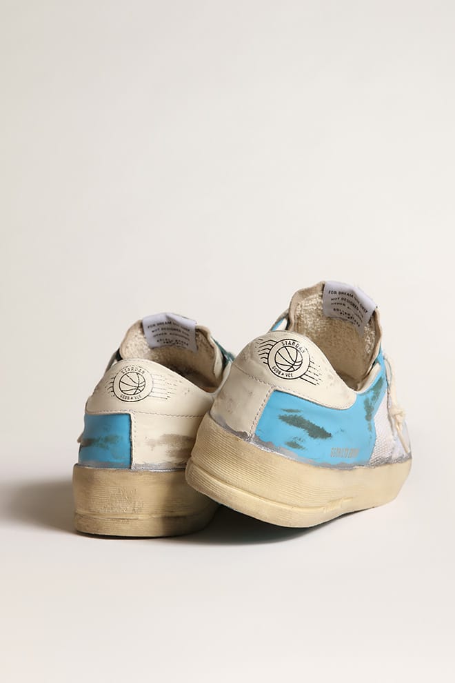 Men | Stardan Lab Light Blue Nappa Leather & White Mesh | Light Blue x White - Image 7